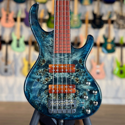 Fibenare Guitars Custom Shop Globe 5 String Bass | Tortoise Blue Gloss
