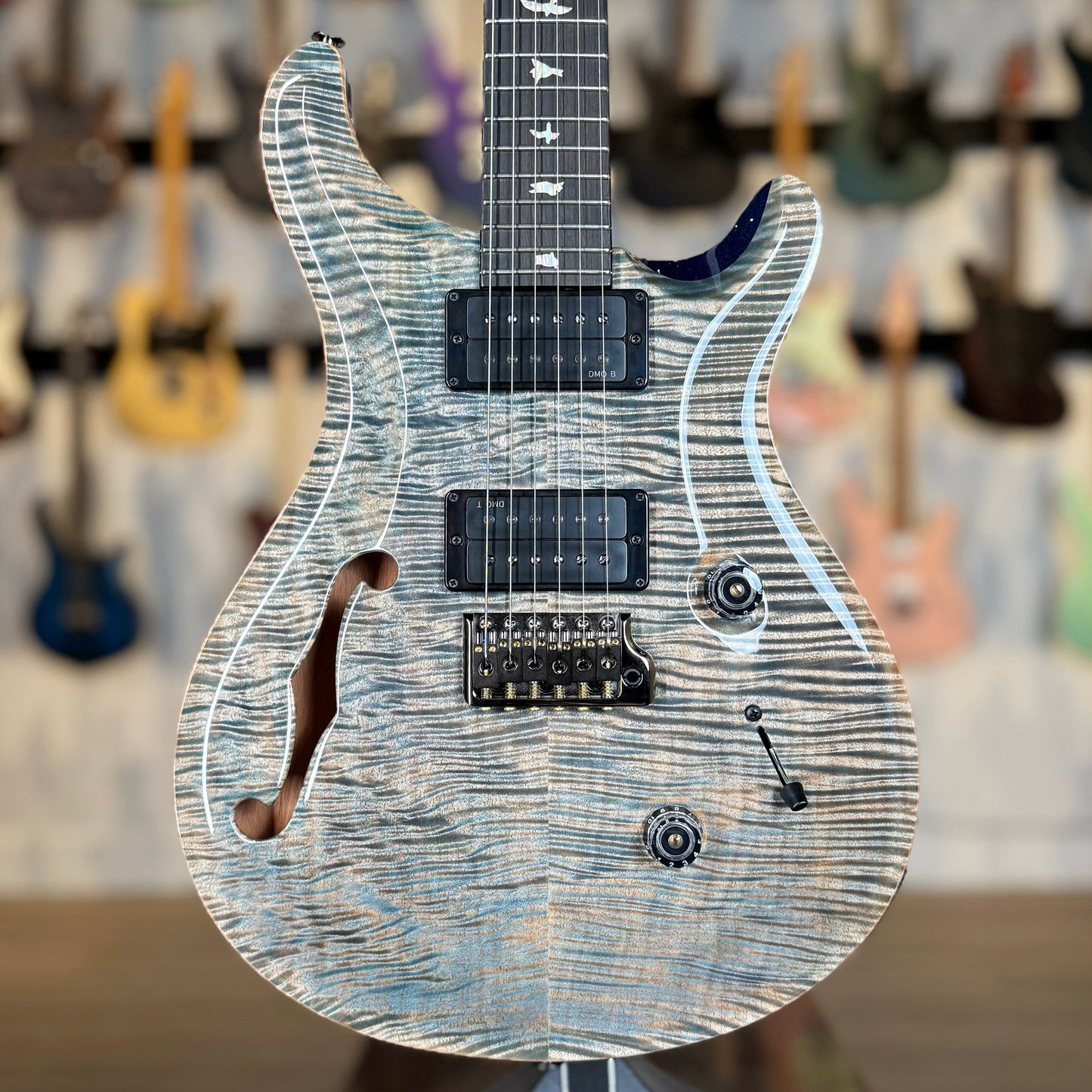 PRS Custom 24 Semi-Hollow "Artist Top" Sprayer's Choice | Glacier Mist/Trans Blue Sparkle