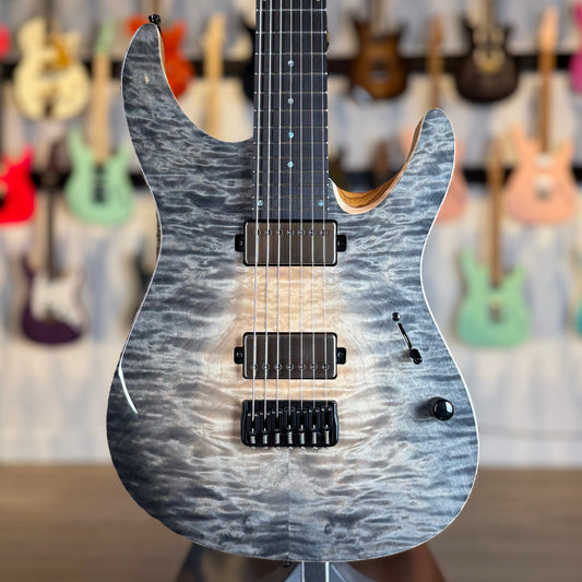 Mayones Aquila Elite S 7 B26.5 | Trans Natural Fade Graphite Burst Out Gloss