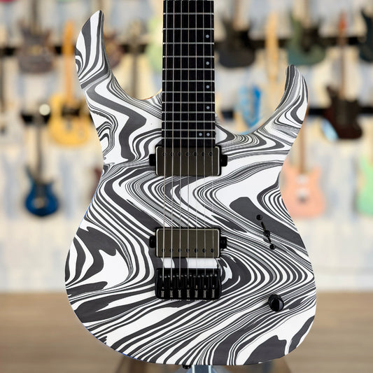 Mayones Duvell Elite 7 Baritone 26.5 | Black & White Swirl (Custom Finish)