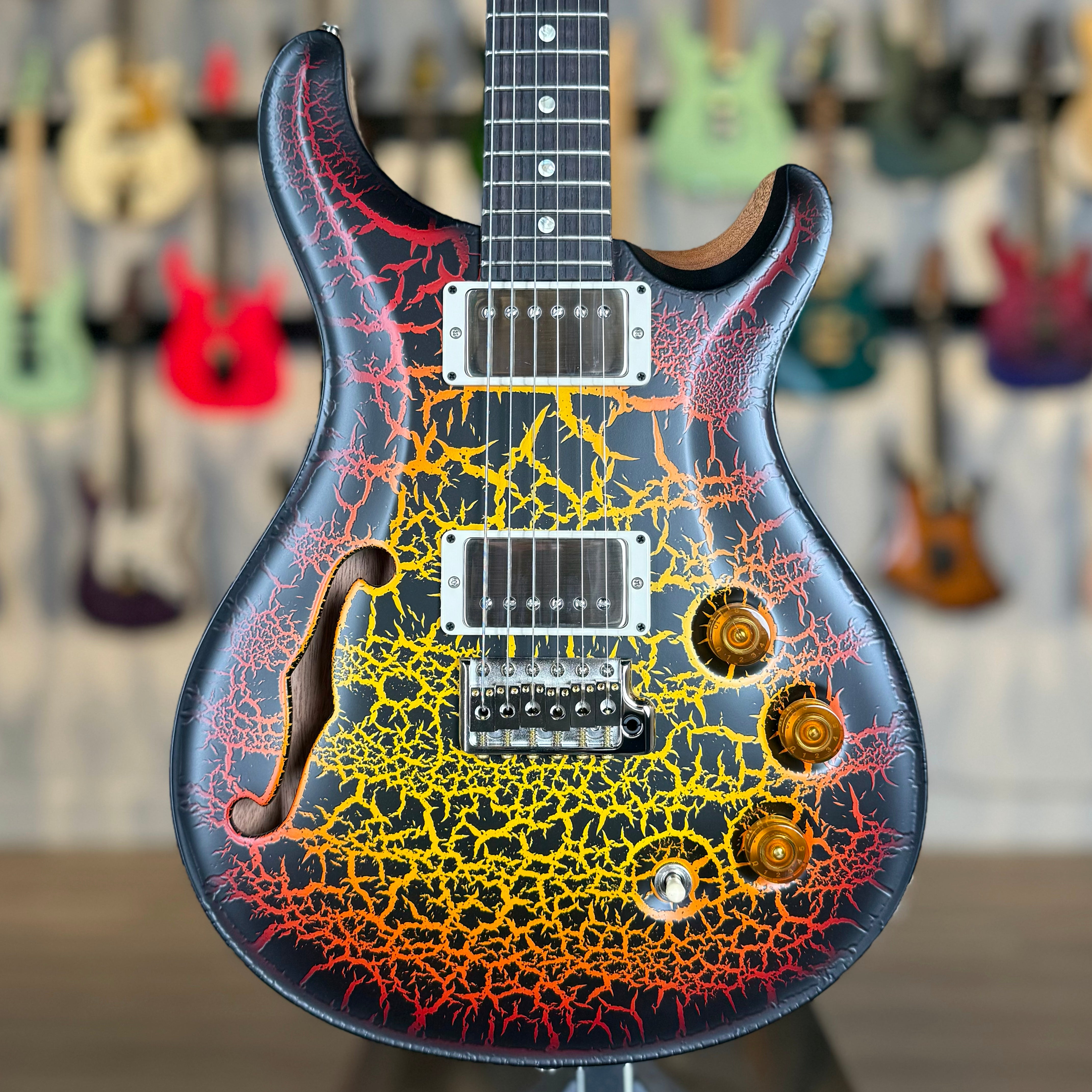 PRS DGT Semi-Hollow Sprayer's Choice | Satin Orange/Yellow