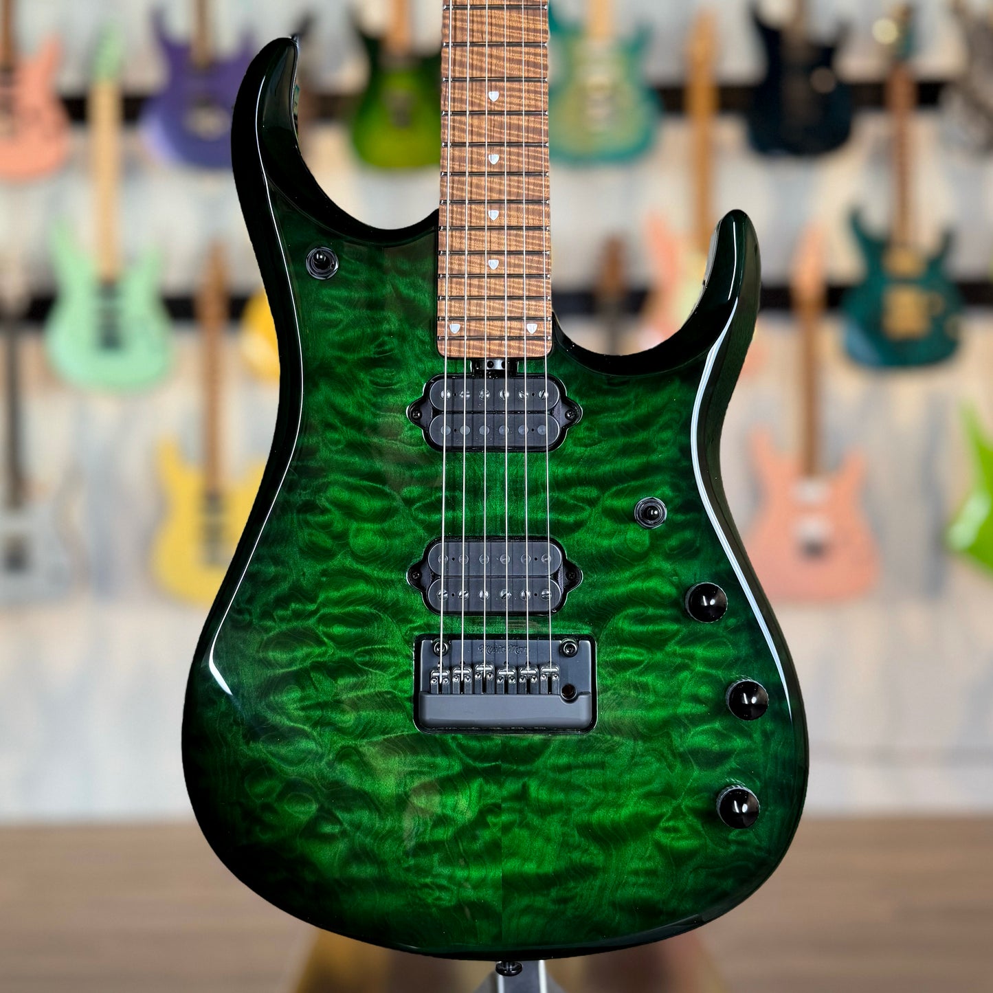 Ernie Ball Music Man JP15 Quilt | Green Tiger Eye