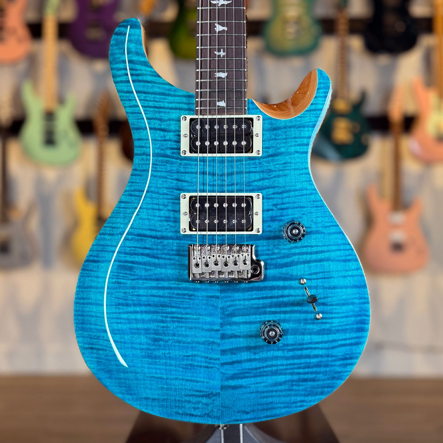 PRS SE Custom 24 | Blue Matteo/Natural Back