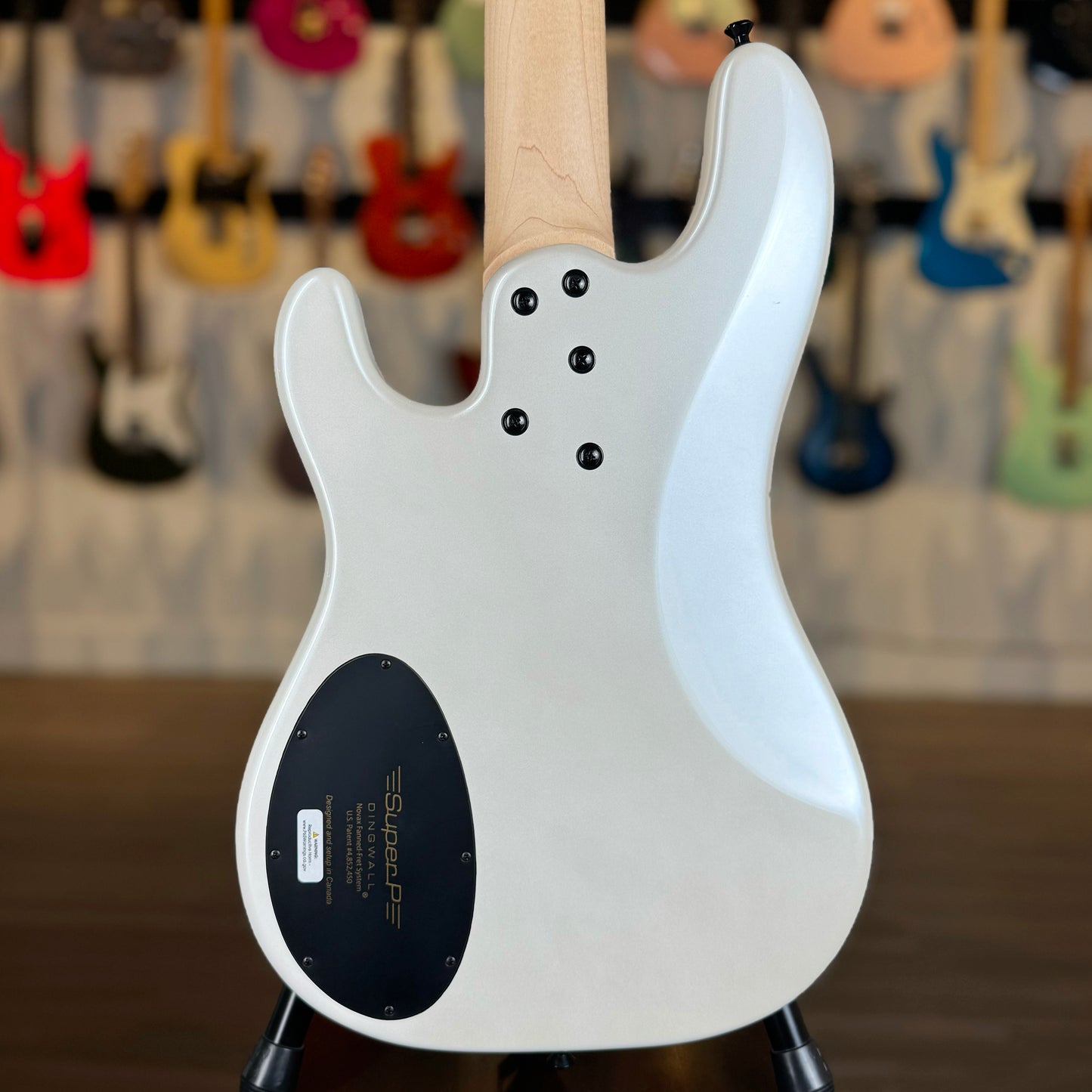 Dingwall Guitars SP1 5 String | Gloss Ducati Pearl White with Black Pickguard