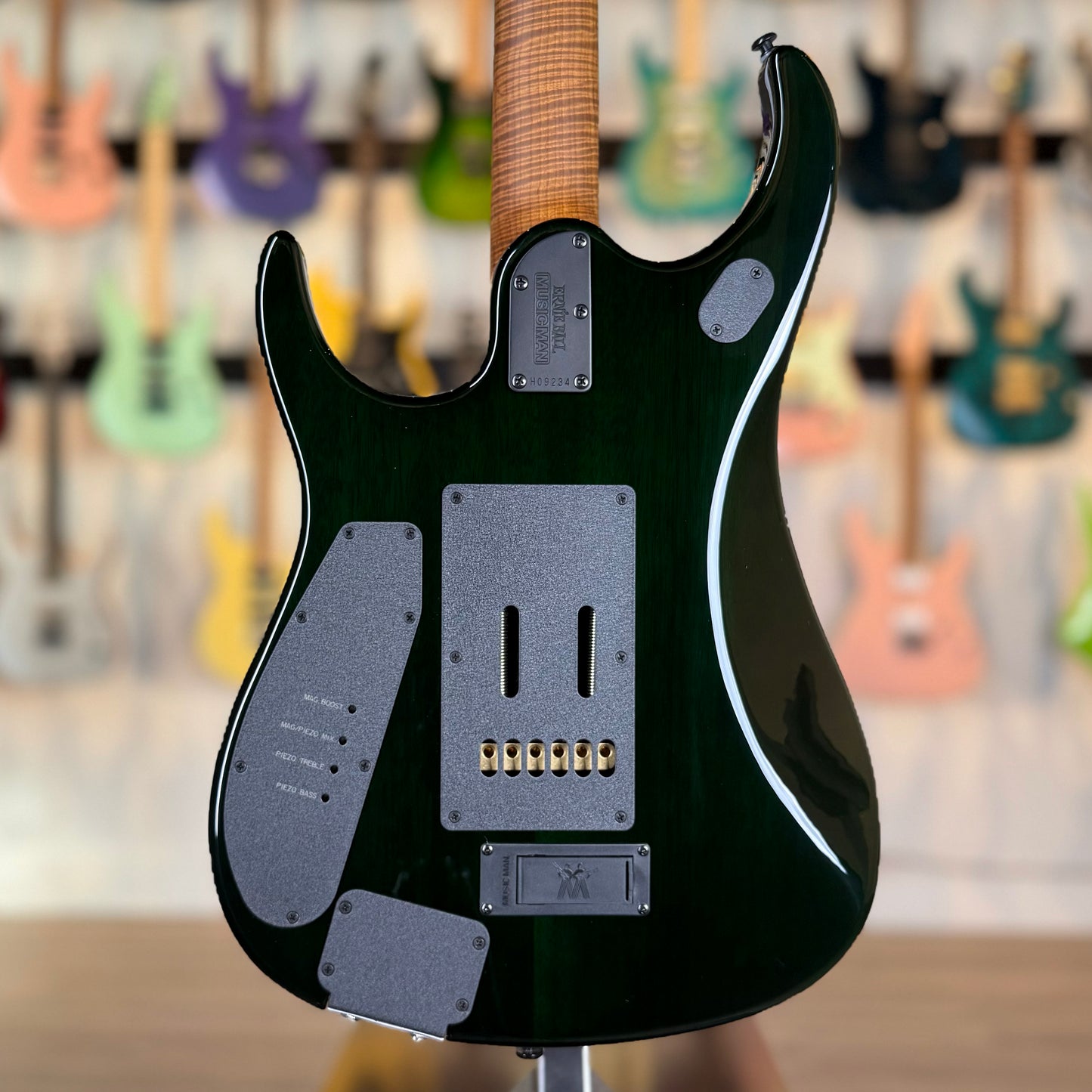 Ernie Ball Music Man JP15 Quilt | Green Tiger Eye