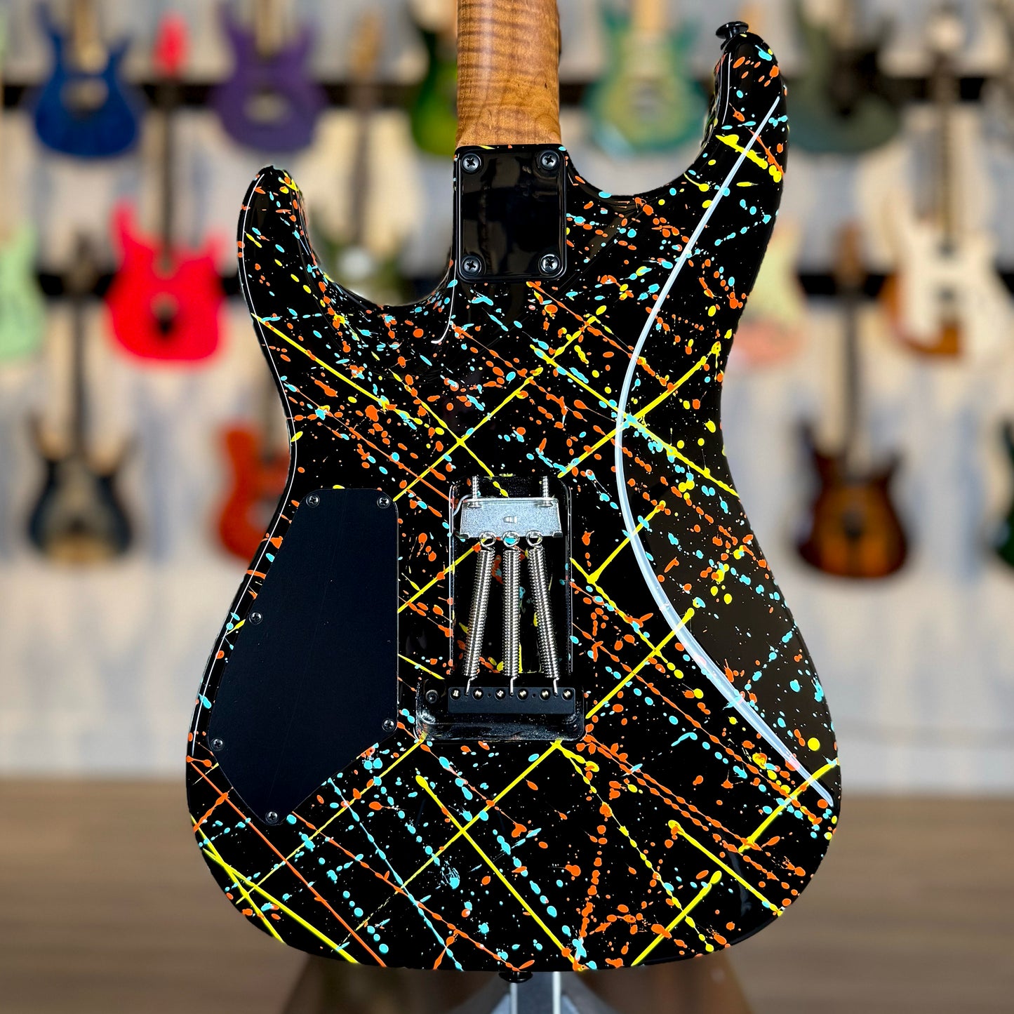 Suhr Standard Custom | Black Orange Blue Yellow "Jawbreaker" Splatter