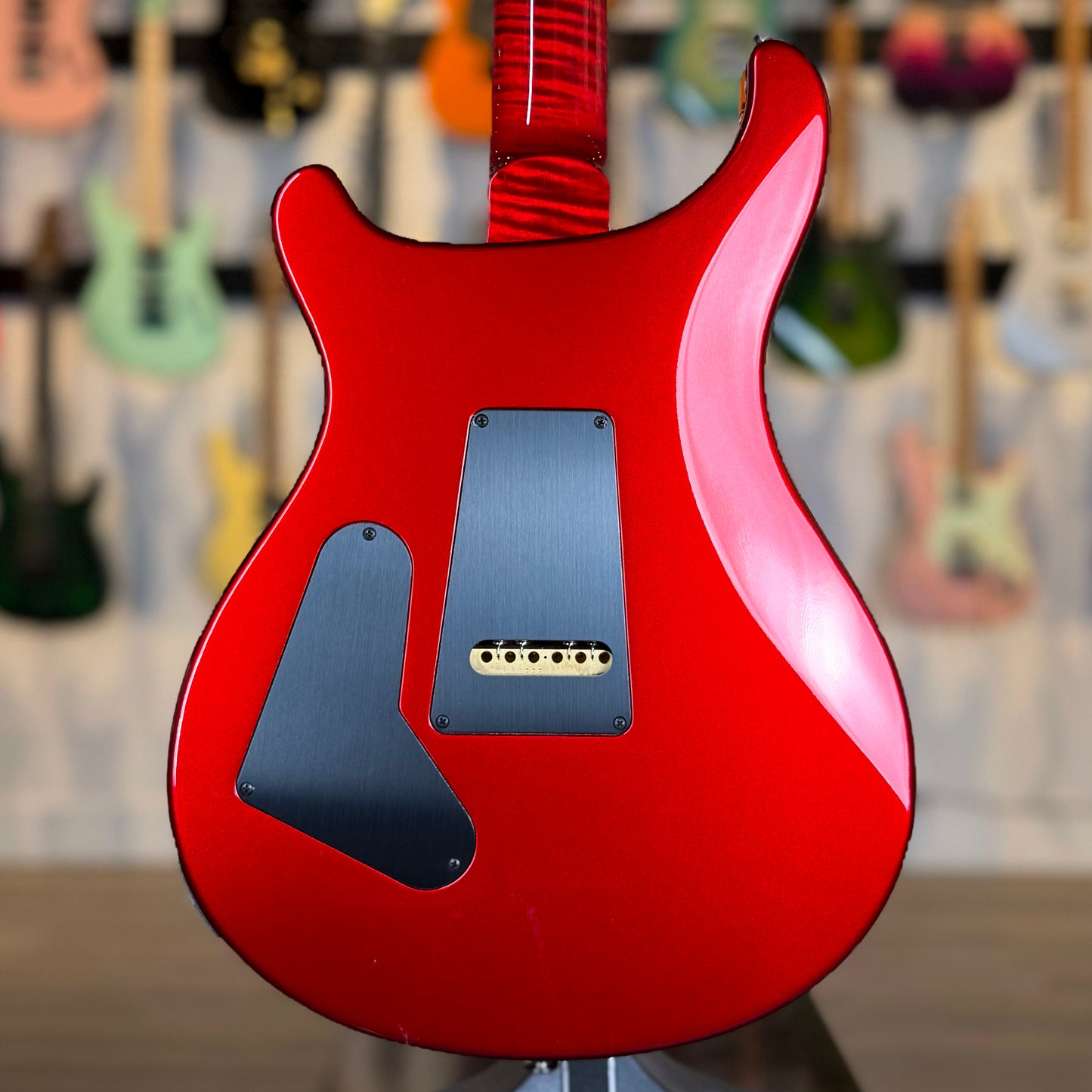 PRS Custom 24 "Artist Top" Wood Library Quilt | Red Tiger/Jewel Apple Metallic Back