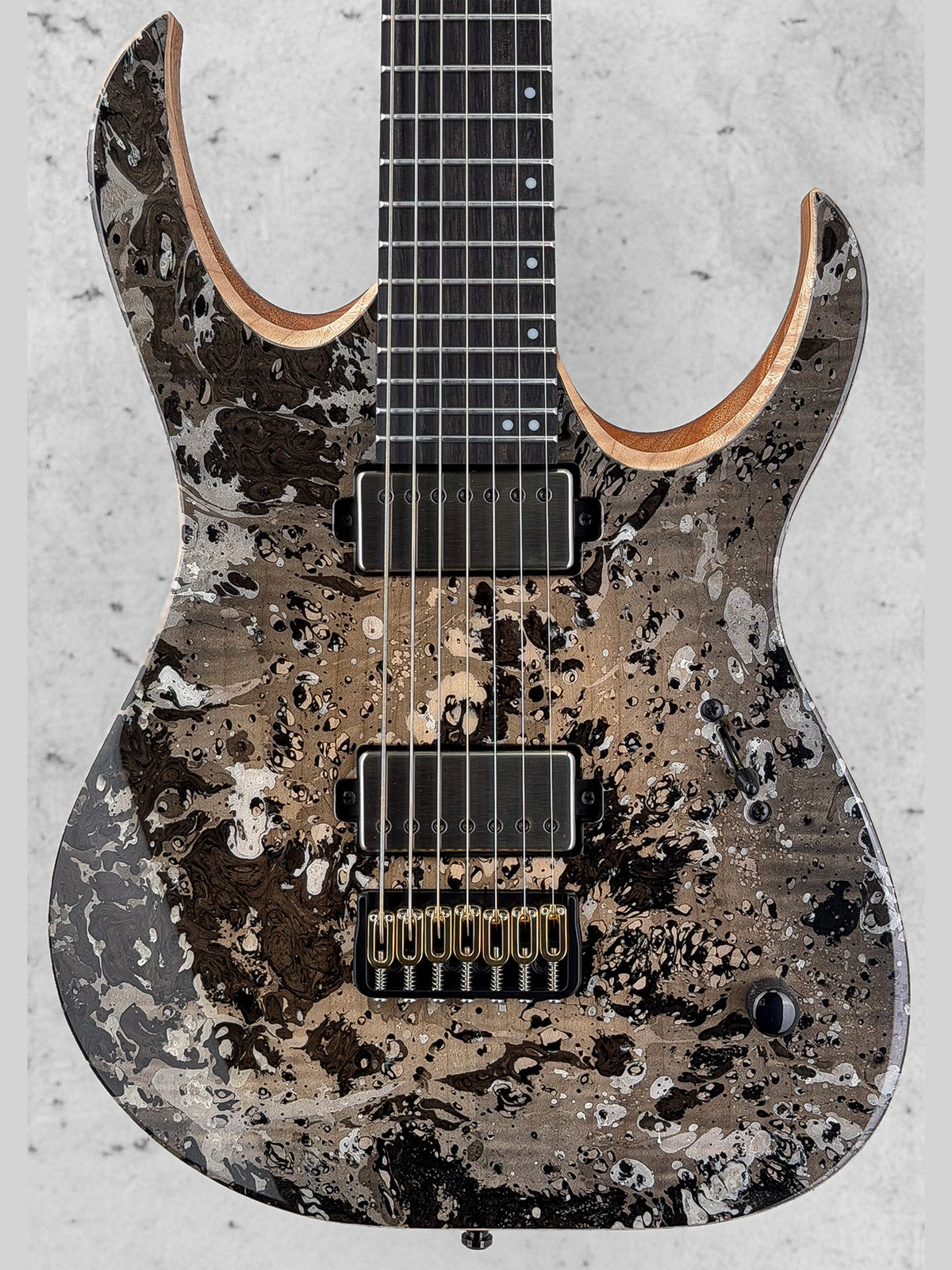 Mayones Duvell Elite 7 Baritone 26.5 | Natural Fade Graphite Burst Out (Custom Finish)
