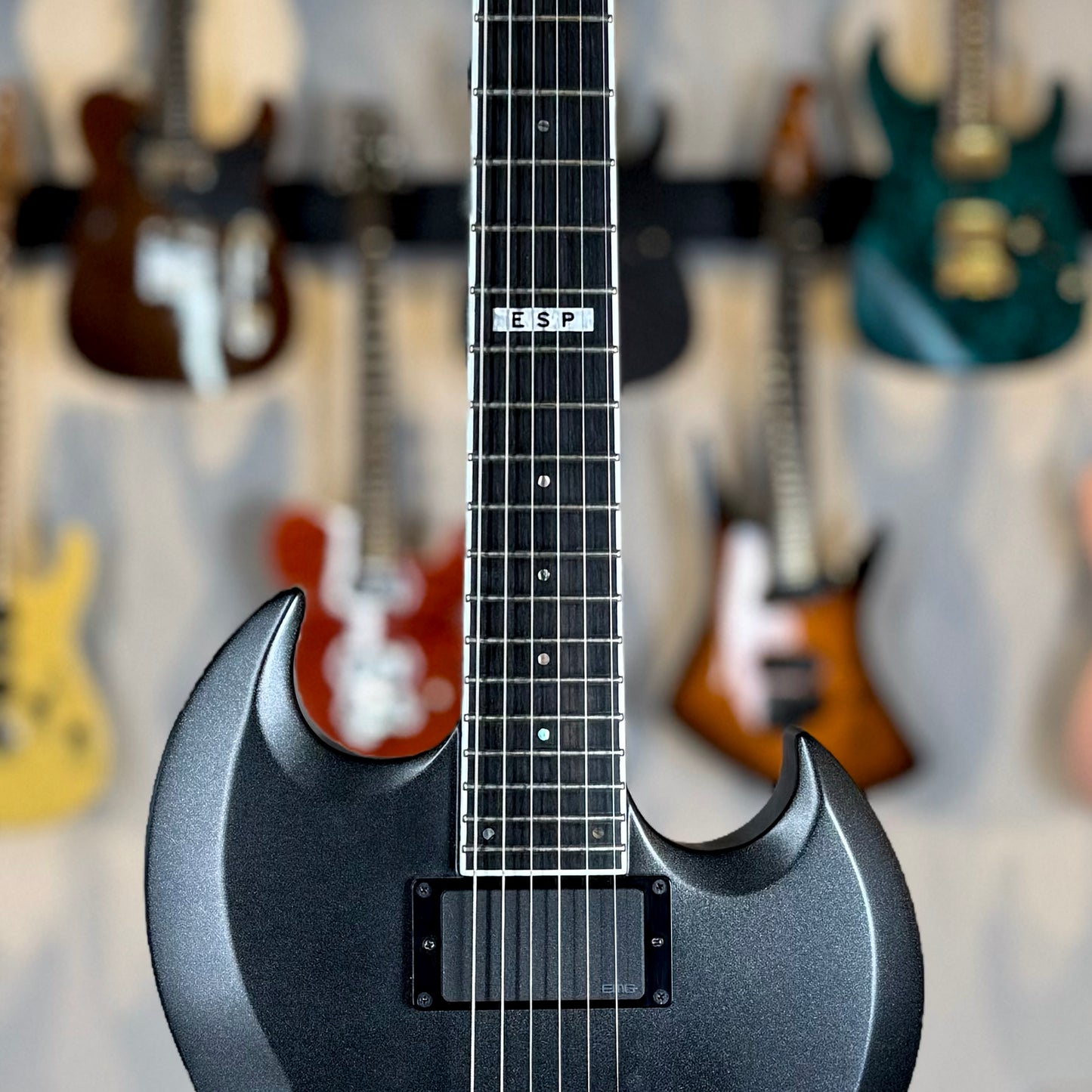ESP E-II Viper Baritone | Charcoal Metallic Satin