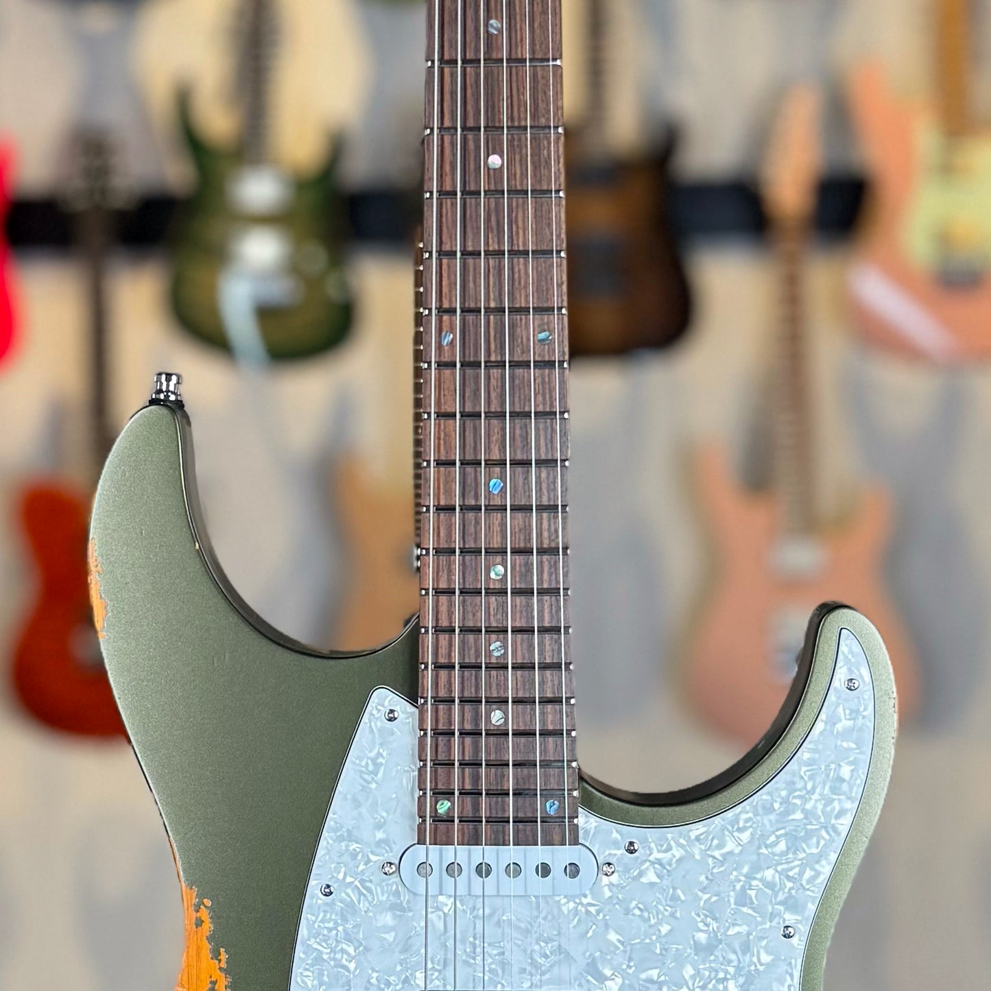 Mayones Aquila Aged V24 6 NAMM 2025 Limited Edition | Monolith Olive Green