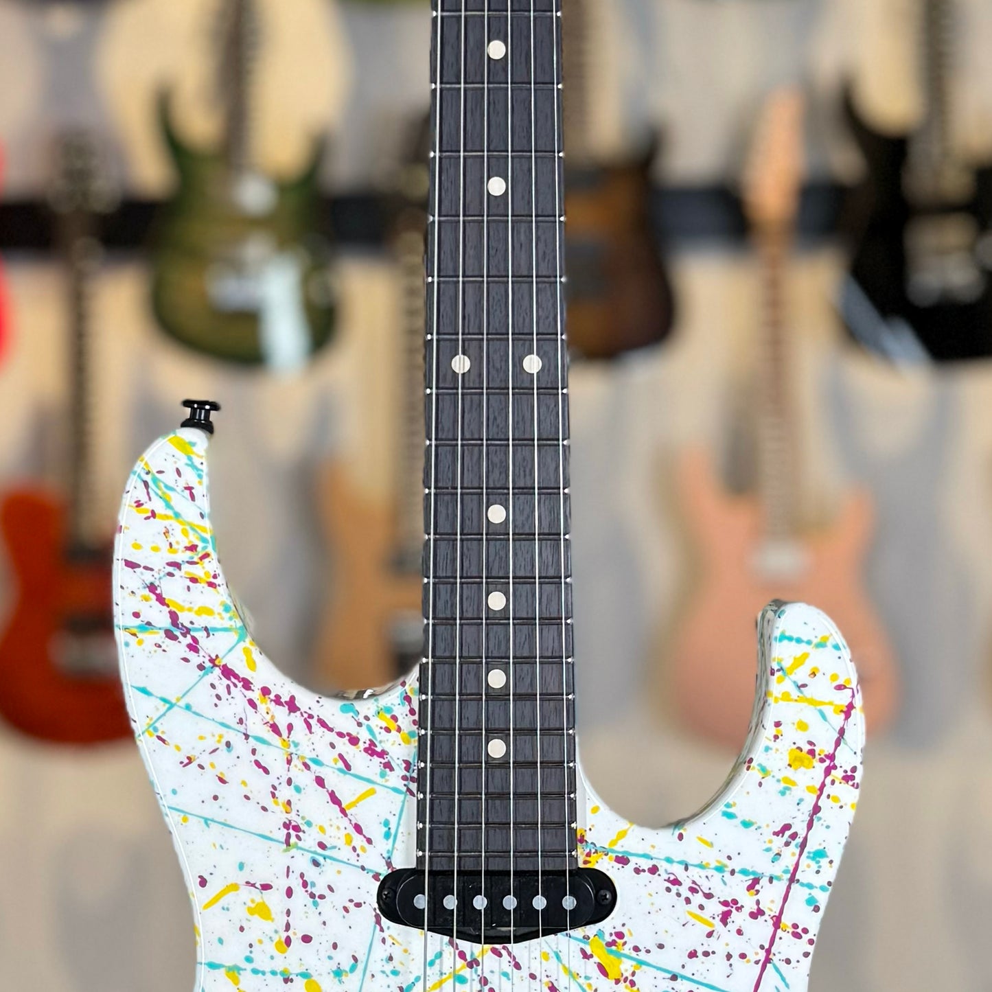 Suhr Modern Custom | White Purple Turquoise Yellow "Jawbreaker" Splatter