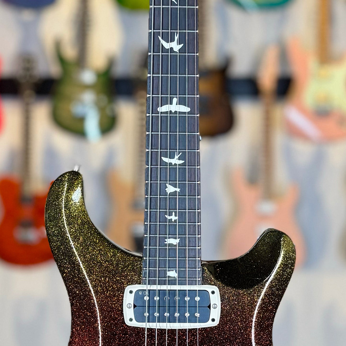 PRS S2 Custom 24-08 Sprayer's Choice | Purple to Gold Sparkle Fade
