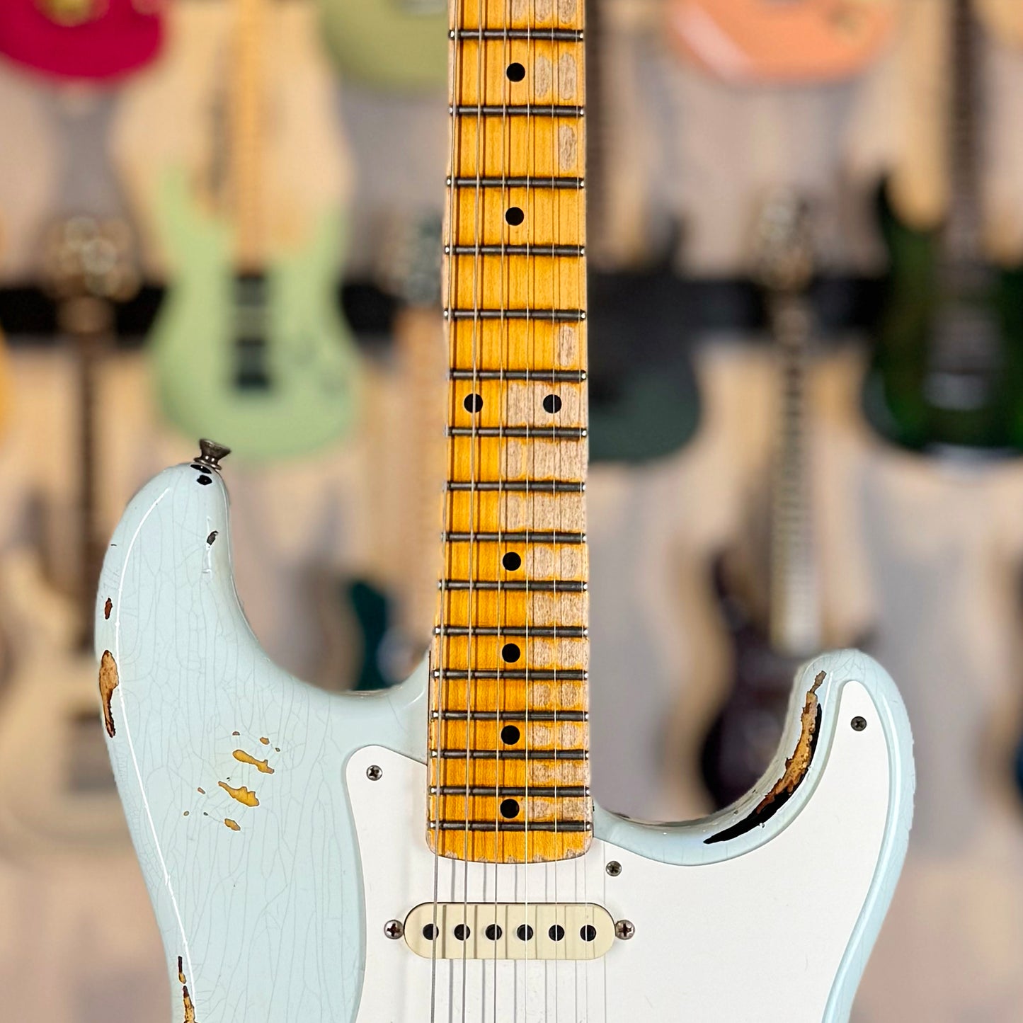 Fender Custom Shop Stratocaster '58 NAMM Limited Edition | Super Faded Aged Sonic Blue Over 2 Color Sunburst