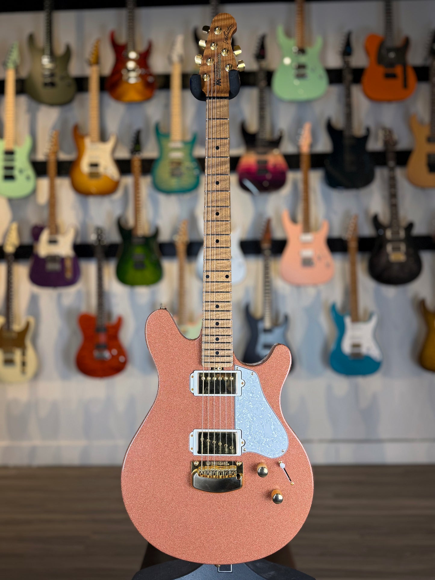 Ernie Ball Music Man Valentine | Pink Champagne Sparkle