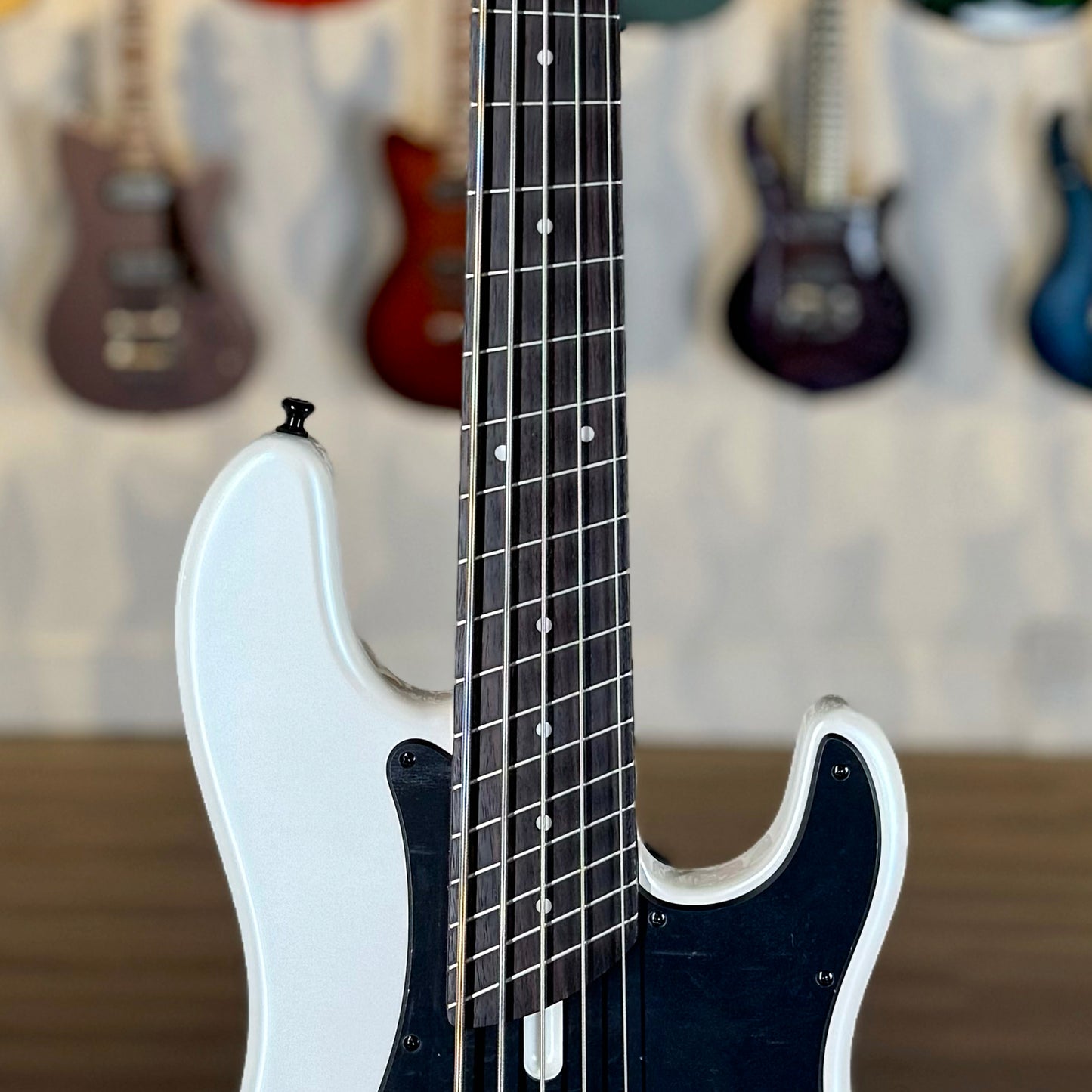 Dingwall Guitars SP1 5 String | Gloss Ducati Pearl White with Black Pickguard