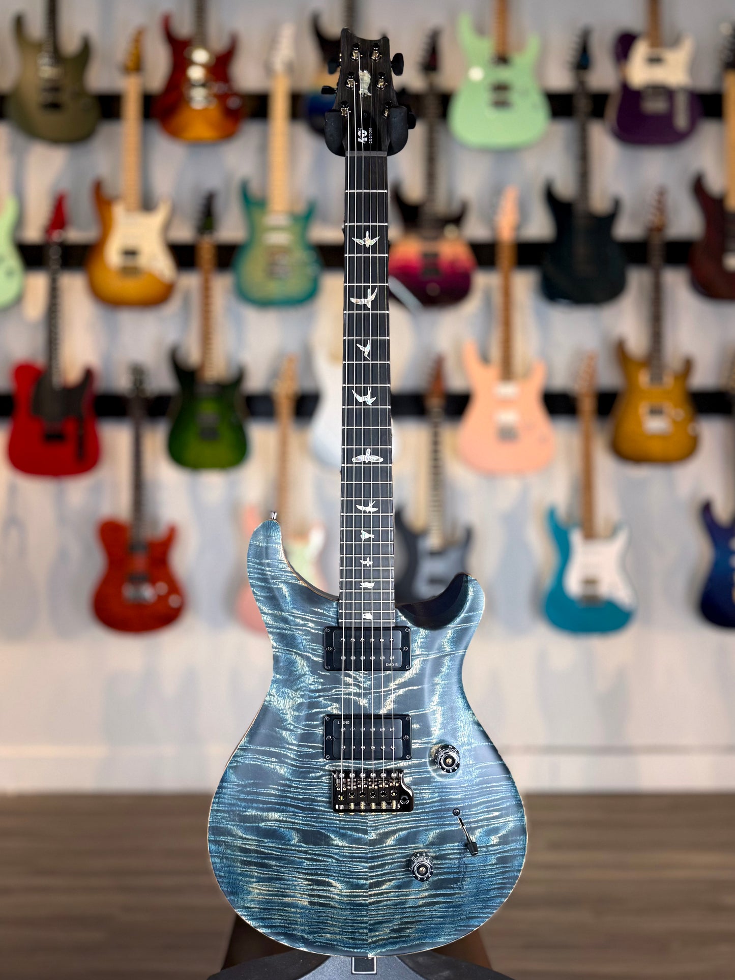 PRS 40th Anniversary Custom 24 Satin Limited Edition Sprayer's Choice | Trans Blue / Blueberry Satin