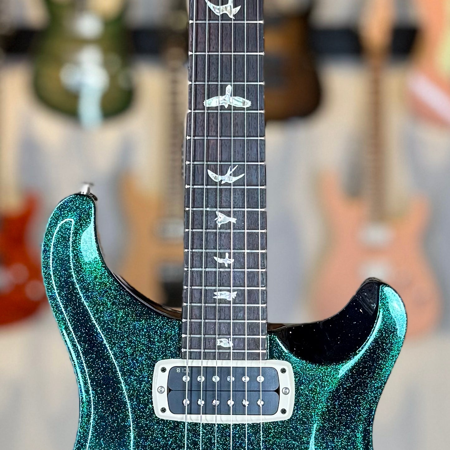 PRS Custom 24-08 Sprayer's Choice | Green to Blue Colorshift Sparkle