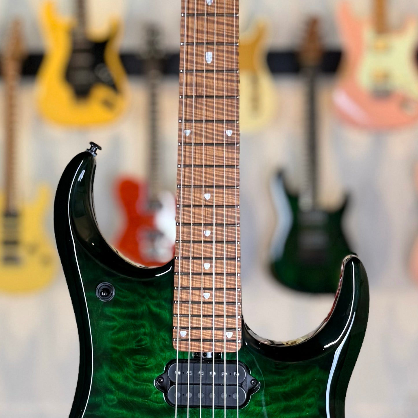 Ernie Ball Music Man JP15 Quilt | Green Tiger Eye