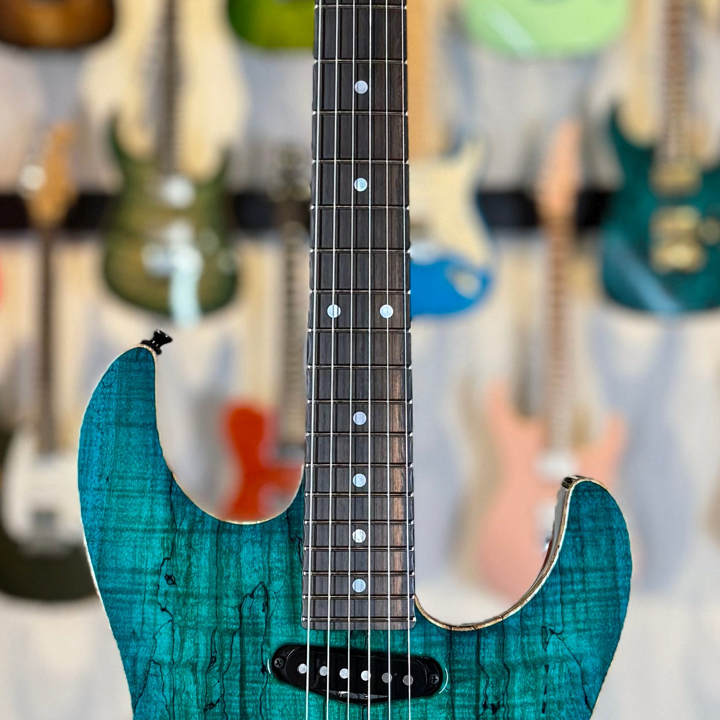 James Tyler Guitars Studio Elite HDX | Spalted Maple Transparent Teal Burst