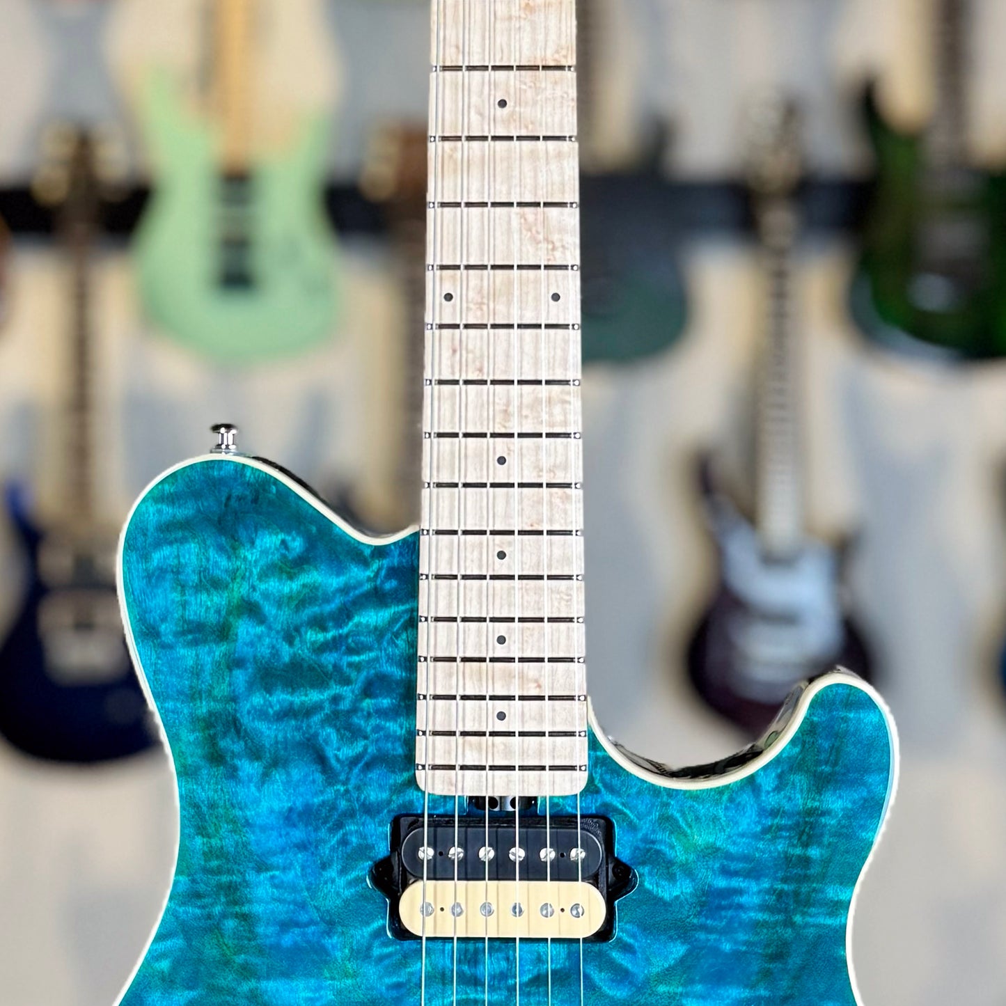 Ernie Ball Music Man 30th Anniversary Axis Limited Edition | Translucent Blue Quilt (#34 of 100)