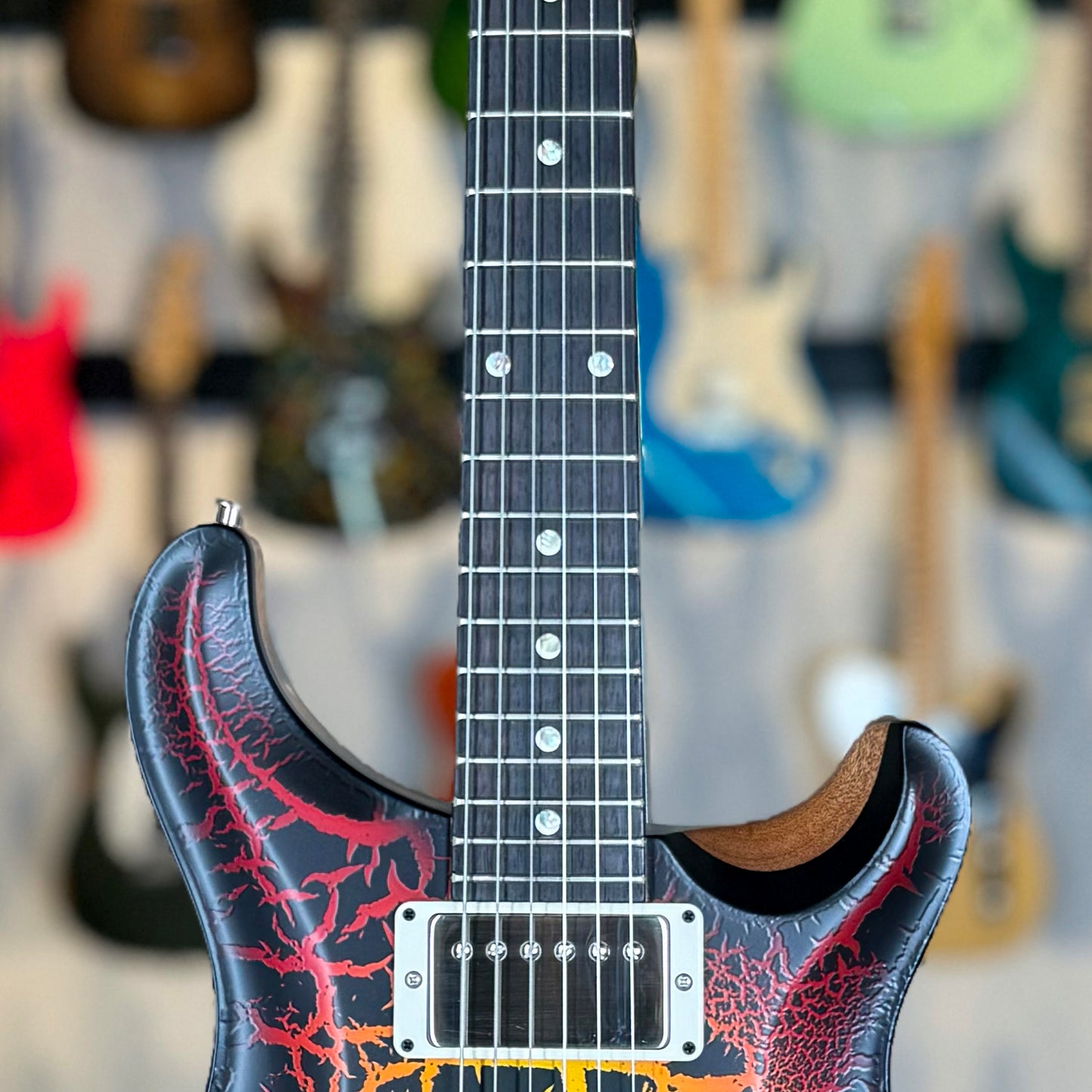 PRS DGT Semi-Hollow Sprayer's Choice | Satin Orange/Yellow Sunburst Crackle/Natural Back