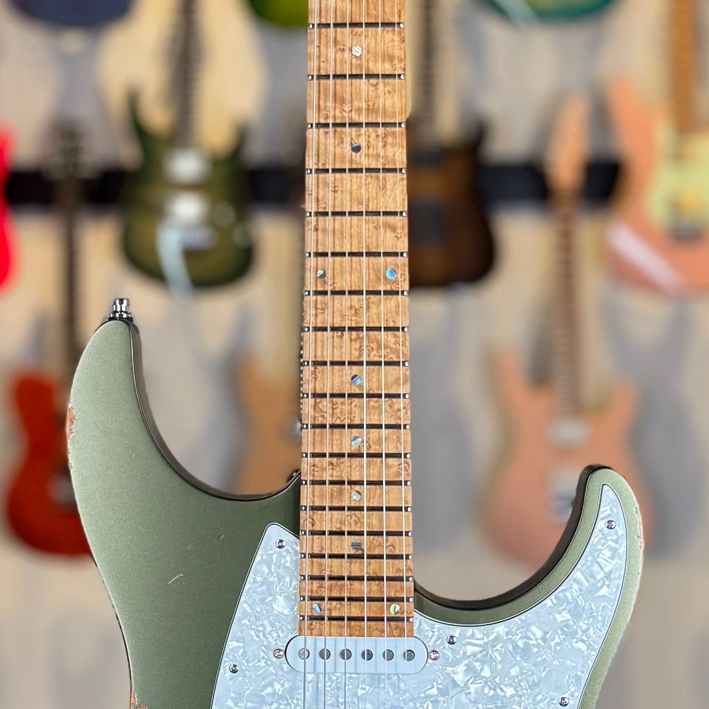 Mayones Aquila Aged V24 6 NAMM 2025 Limited Edition | Monolith Olive Green