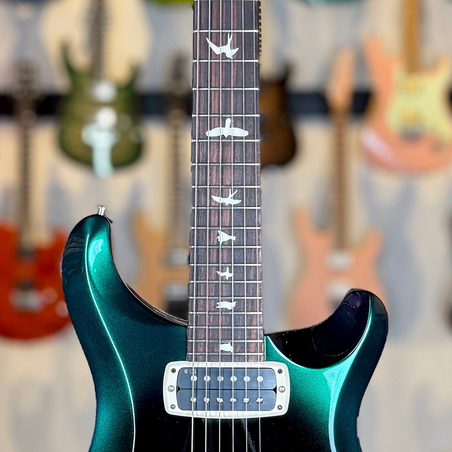 PRS S2 Custom 24-08 Sprayer's Choice | Green to Purple Teardrop Burst Colorshift