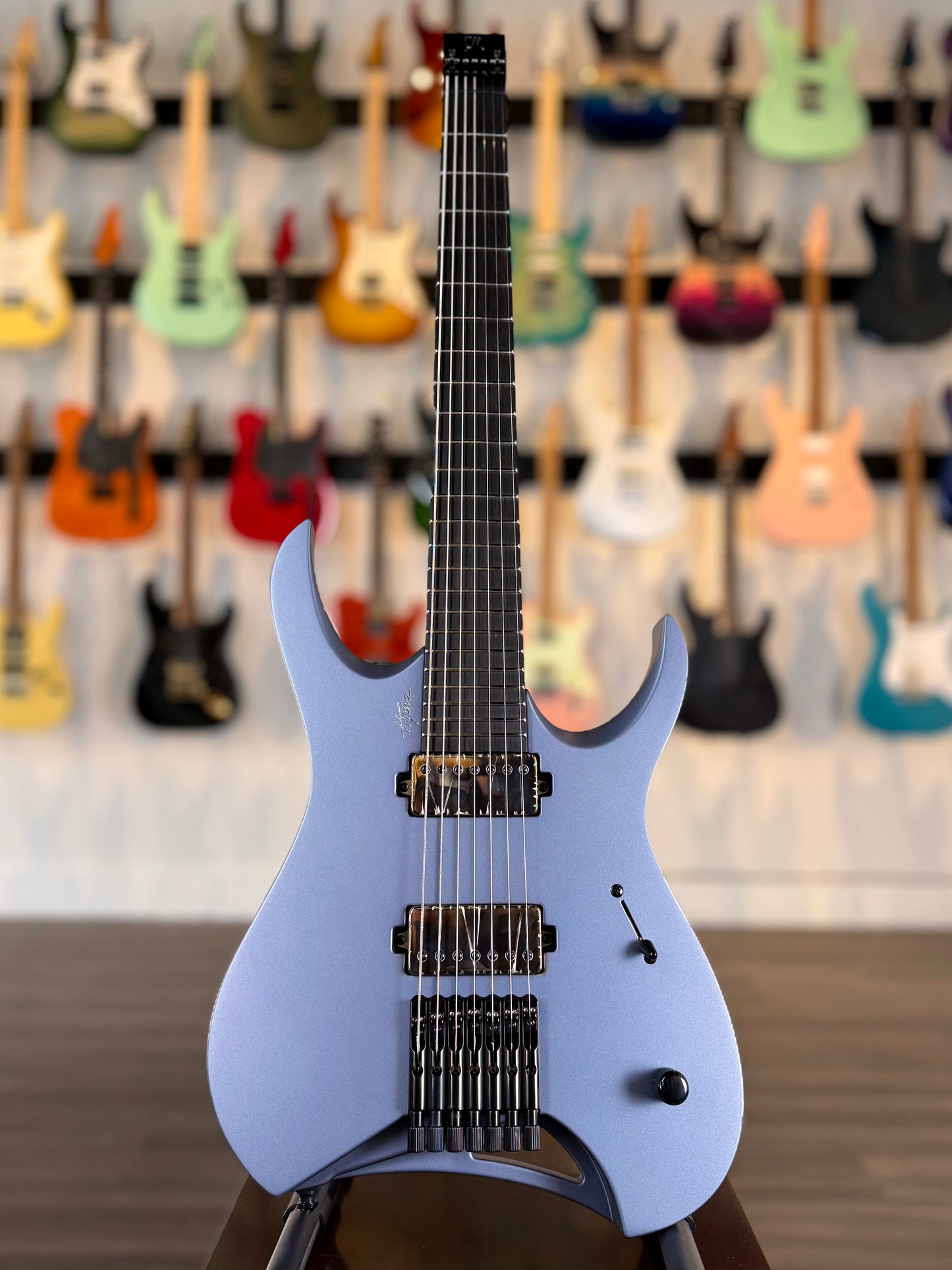 Mayones Hydra Elite 7 | Slate Blue Gray Satin Monolith Custom Color