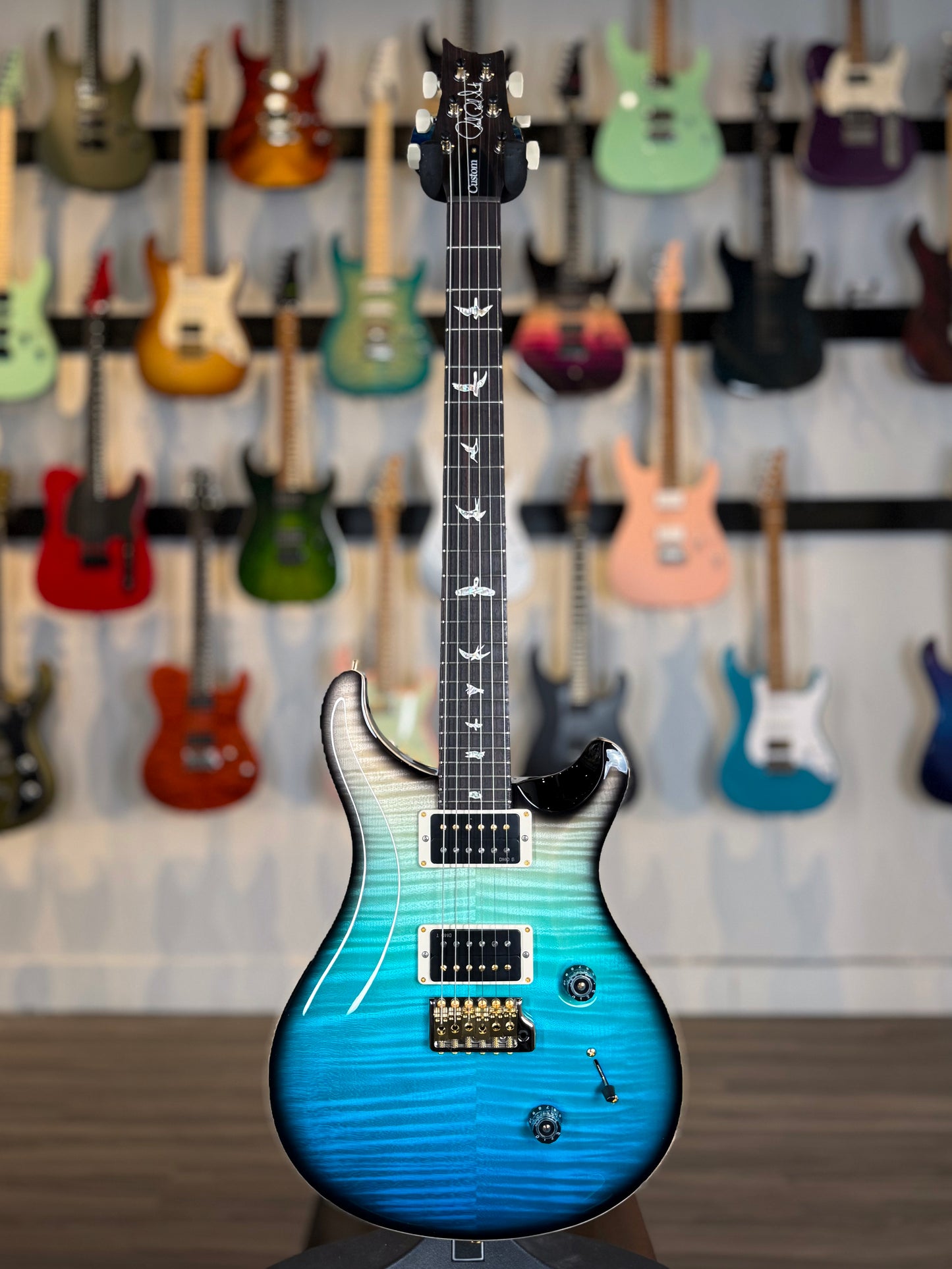 PRS Custom 24 "10 Top" Sprayer's Choice | Beach Blue Fade Smokeburst