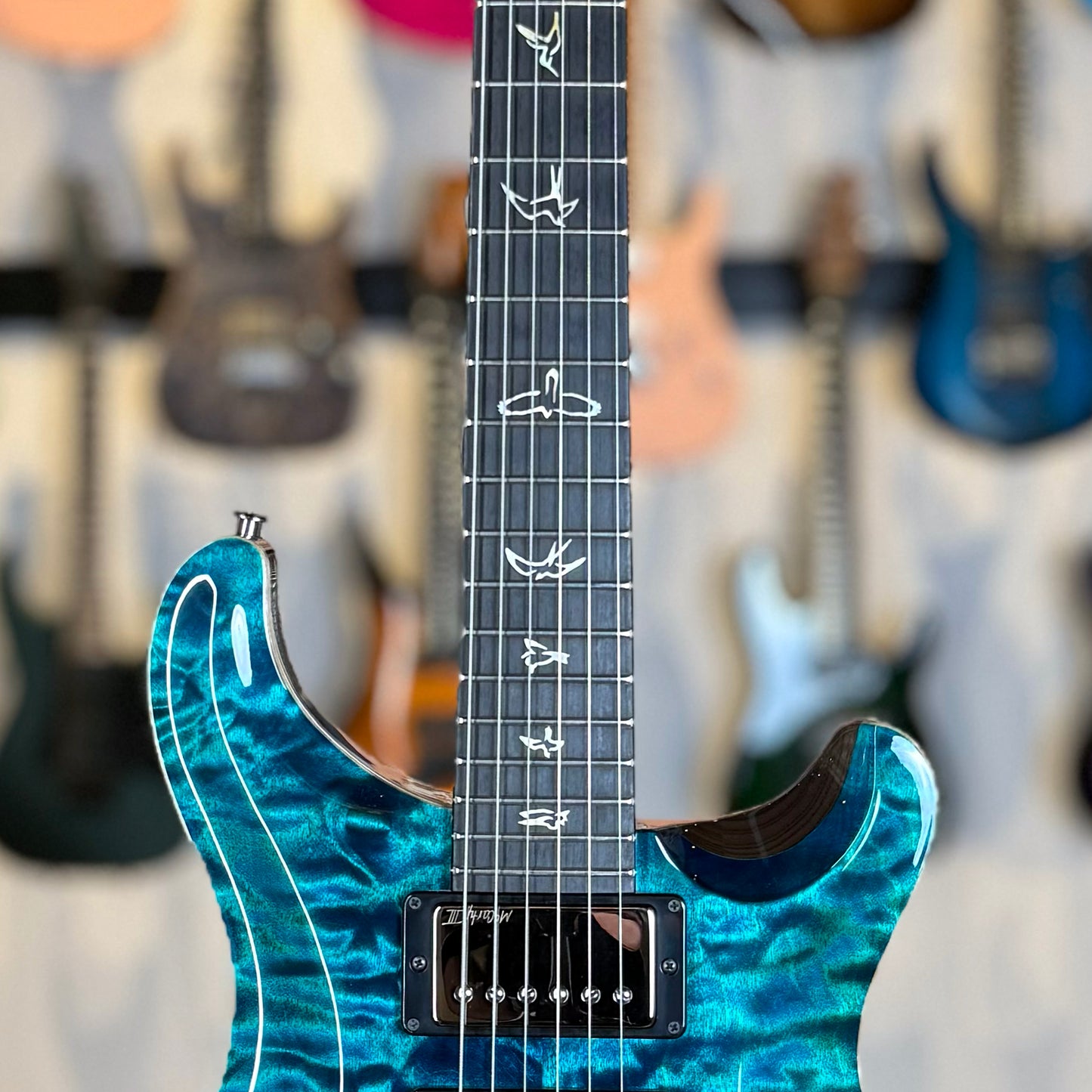 PRS Special 22 Semi-Hollow "10 Top" Sprayer's Choice Wood Library | Trans Blue/Green