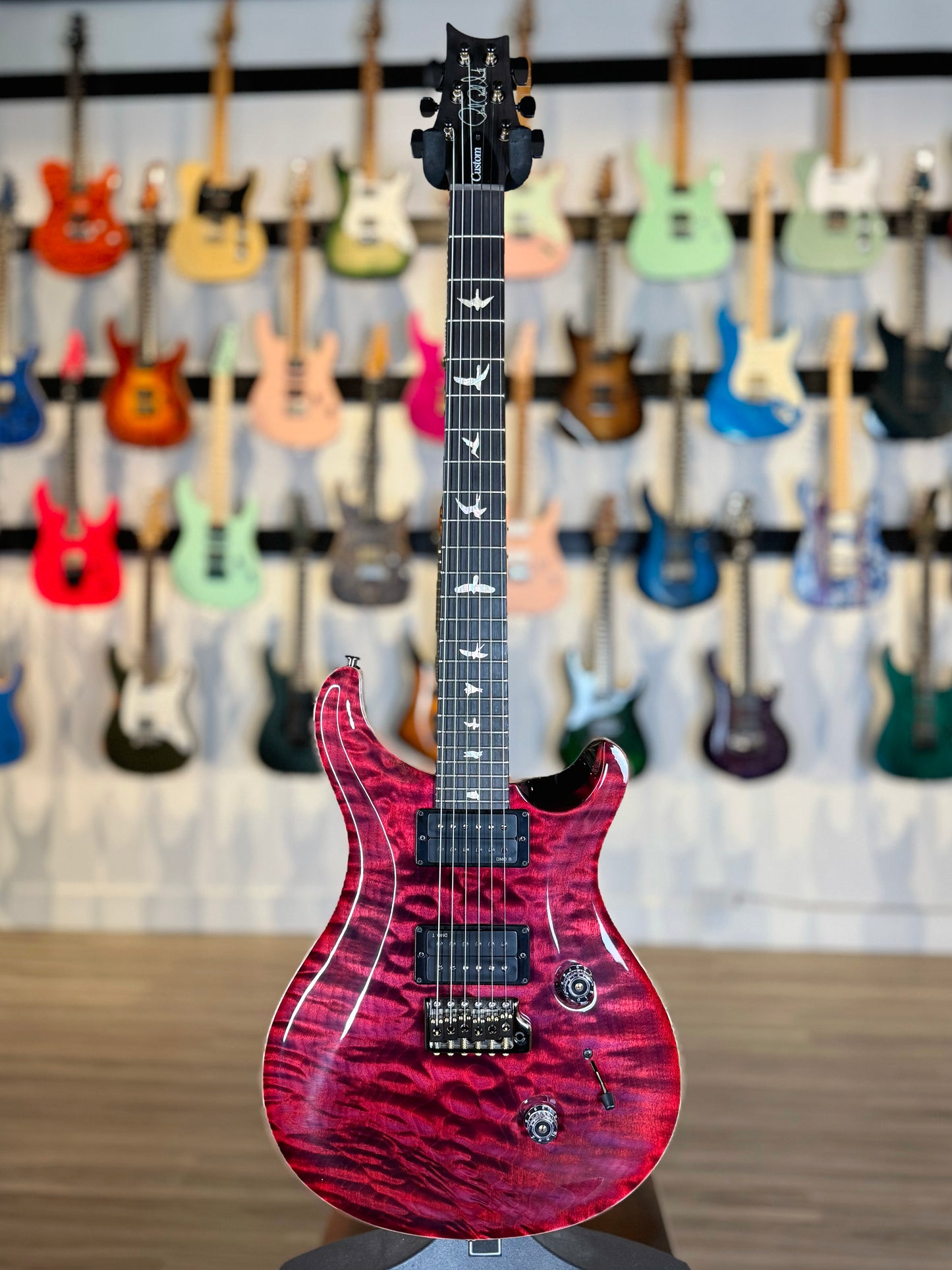 PRS Custom 24 Artist Top Sprayer's Choice | Raspberry (One-Piece Quilt Top)
