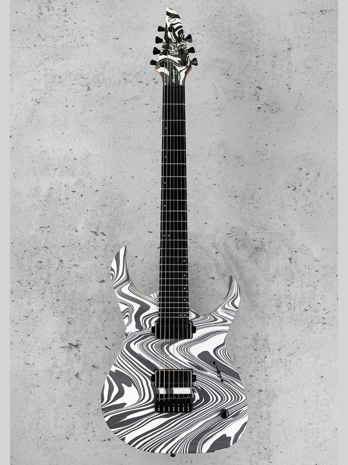 Mayones Duvell Elite 7 Baritone 26.5 | Black & White Swirl (Custom Finish)