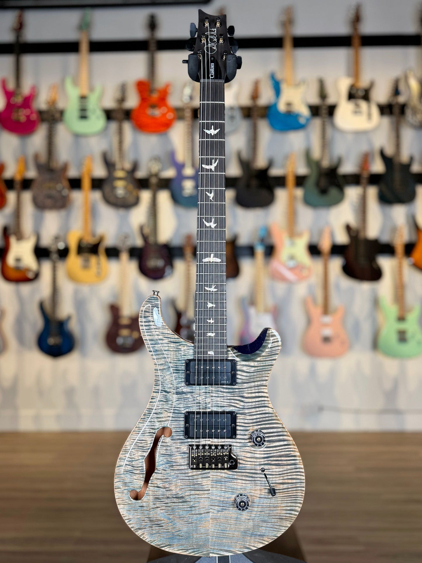 PRS Custom 24 Semi-Hollow "Artist Top" Sprayer's Choice | Glacier Mist/Trans Blue Sparkle