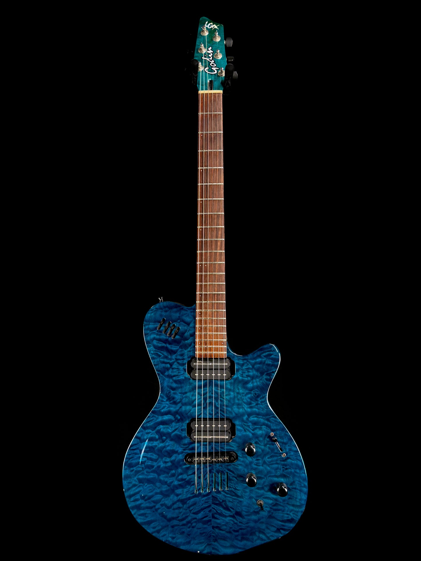 Godin LGX LR Baggs Piezo | Trans Blue Quilt