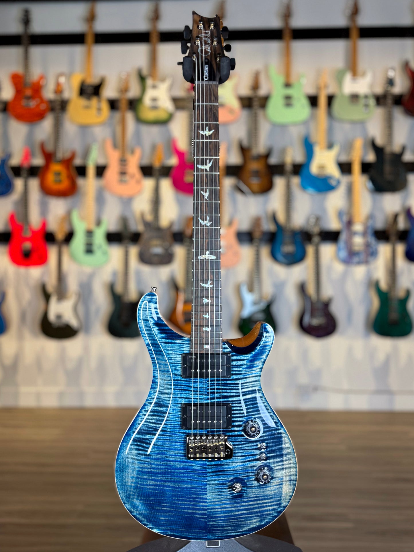 PRS Custom 24-08 "10 Top" Wood Library Limited Edition | Private Stock Indigo/Natural Back