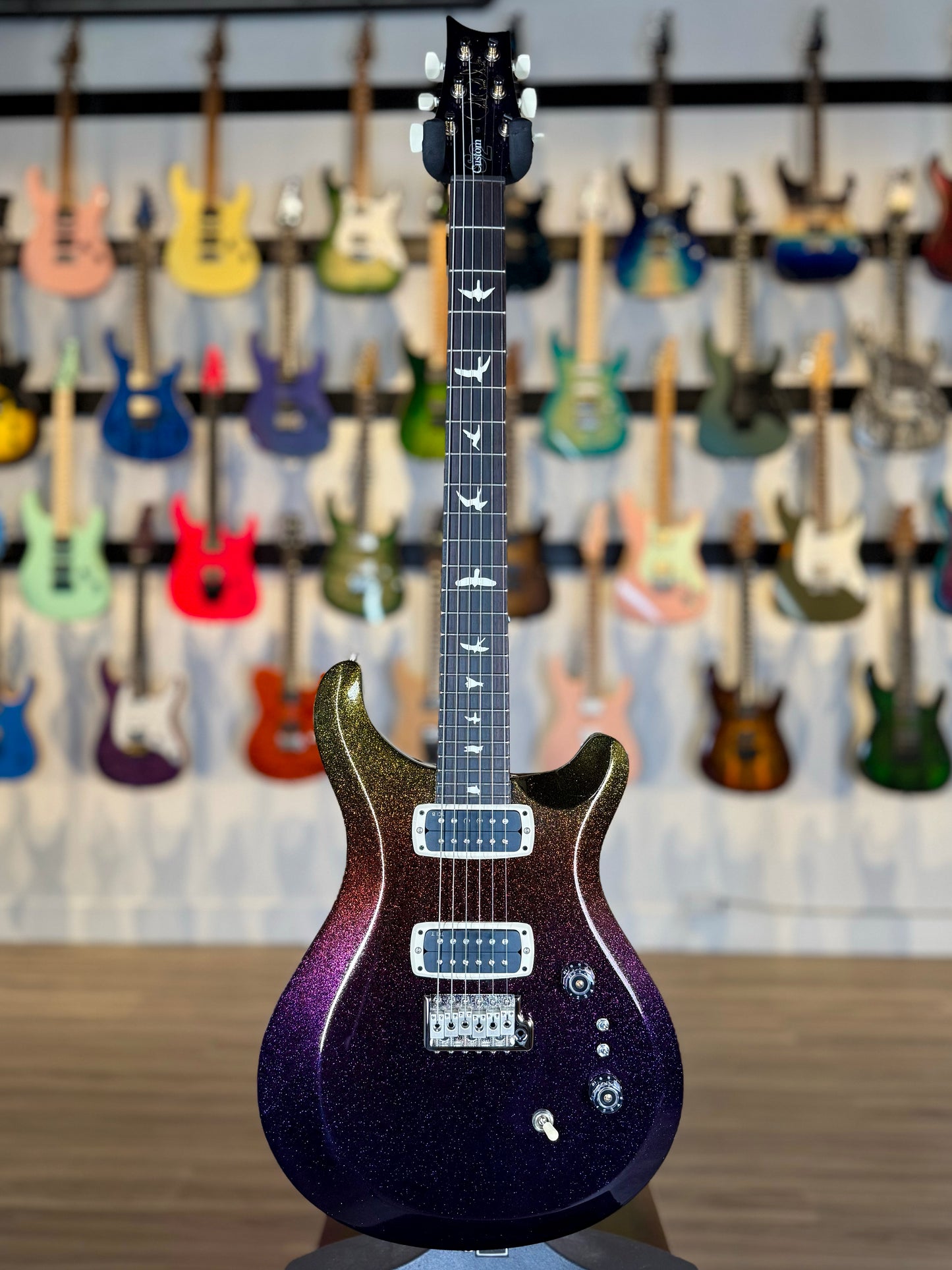 PRS S2 Custom 24-08 Sprayer's Choice | Purple to Gold Sparkle Fade