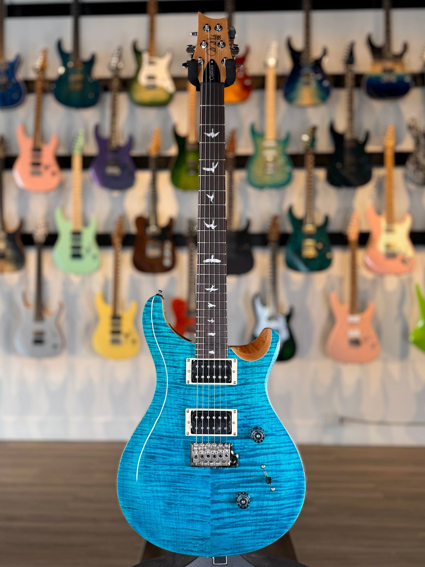 PRS SE Custom 24 | Blue Matteo/Natural Back