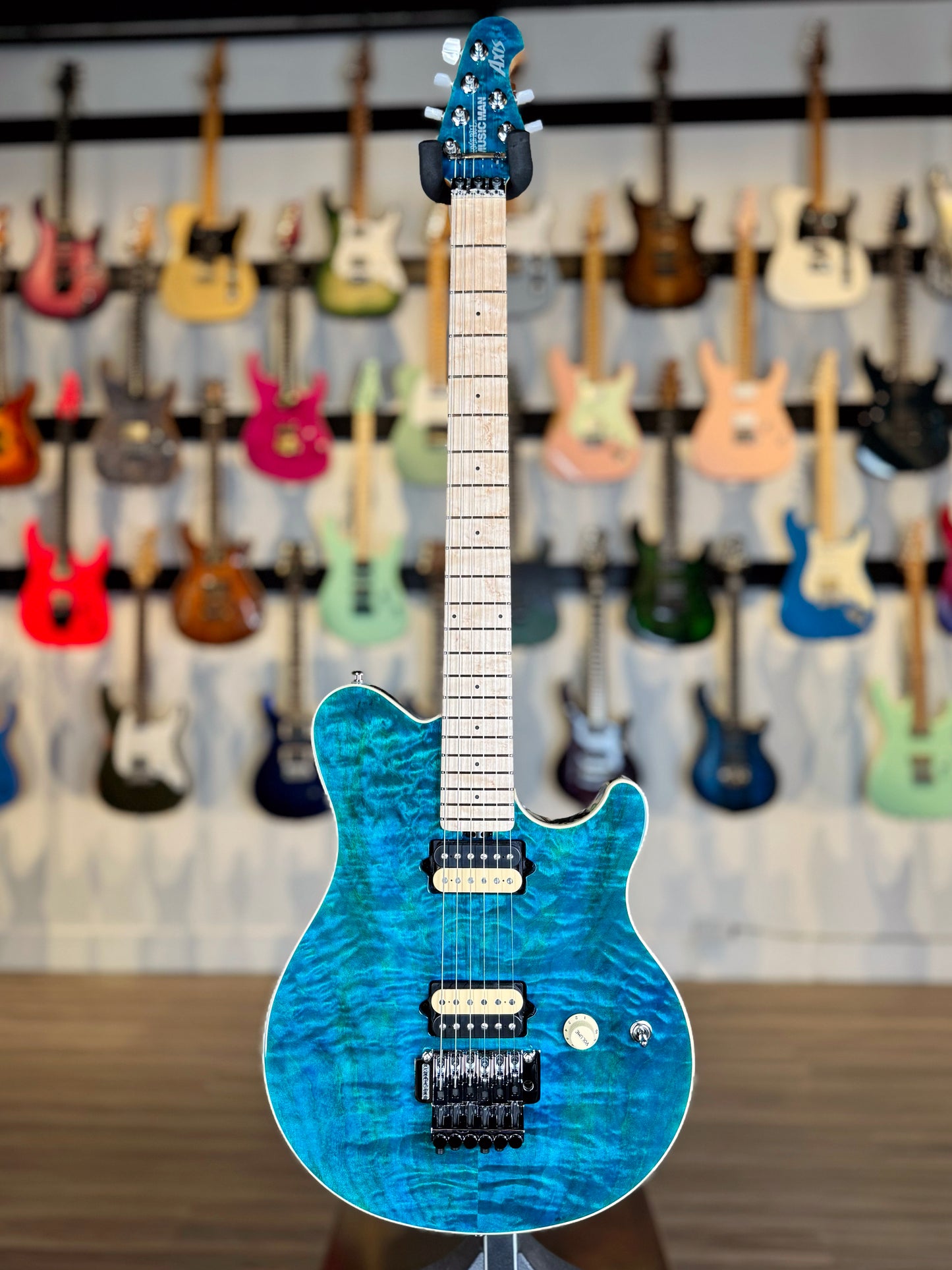 Ernie Ball Music Man 30th Anniversary Axis Limited Edition | Translucent Blue Quilt (#34 of 100)