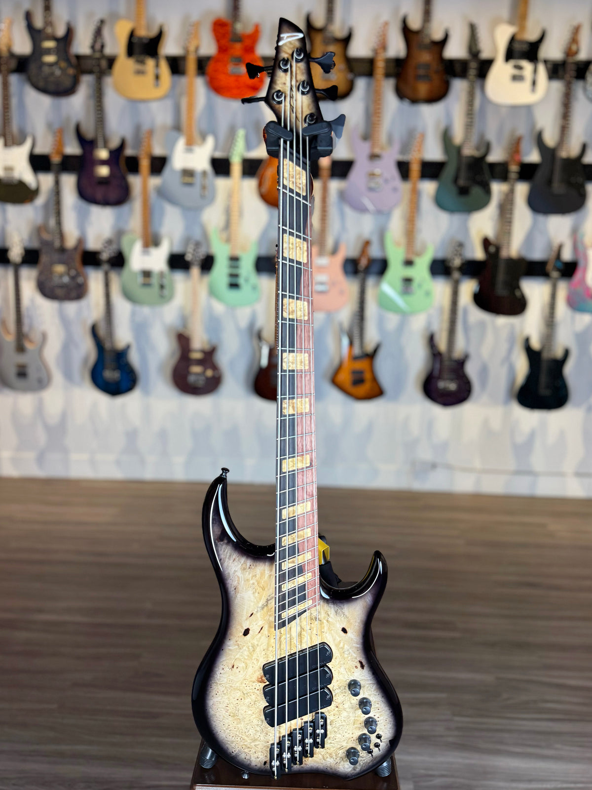Dingwall Guitars Custom Shop Z3 5 String | Buckeye Burl Natural to Blackburst