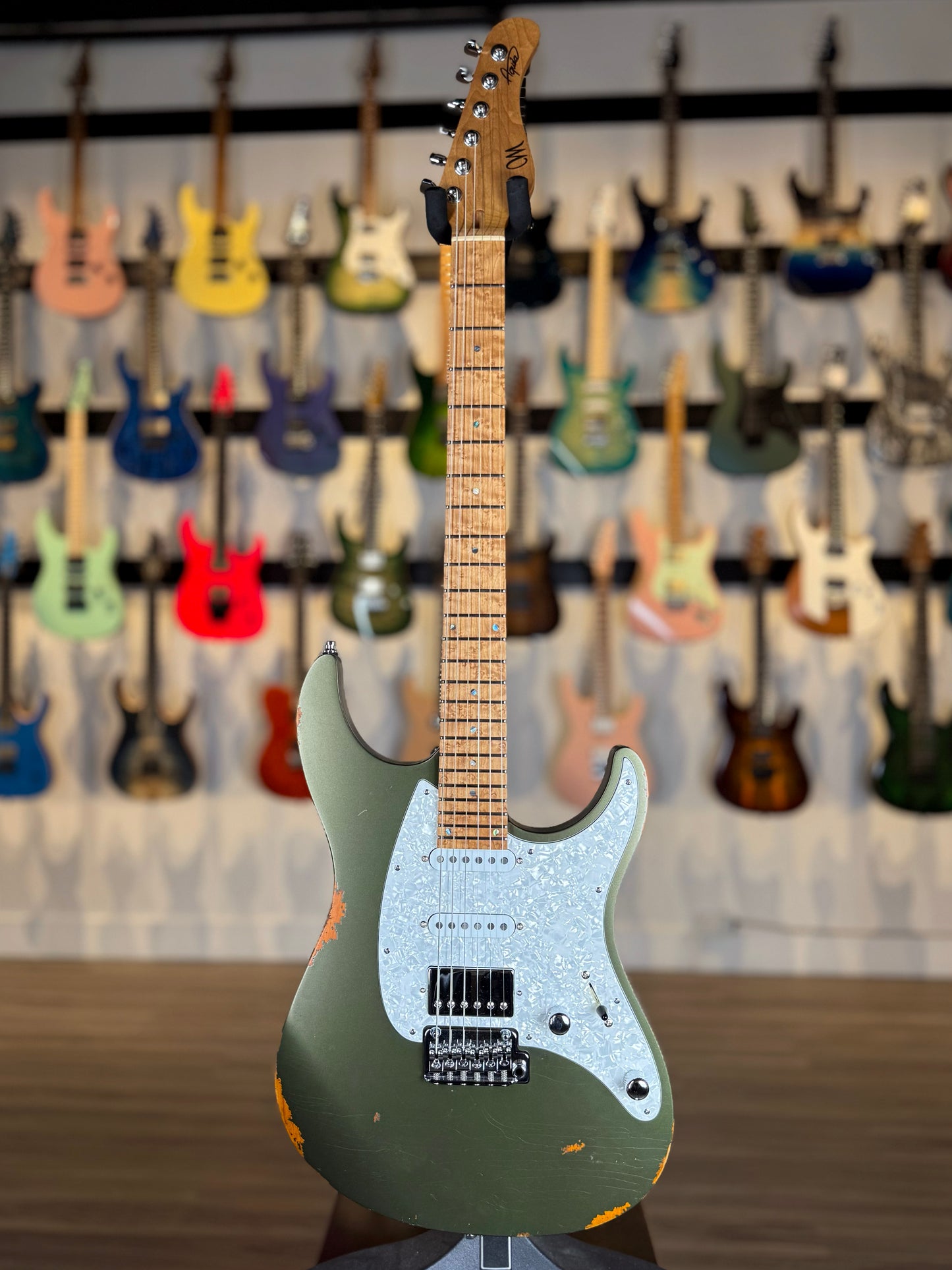 Mayones Aquila Aged V24 6 NAMM 2025 Limited Edition | Monolith Olive Green