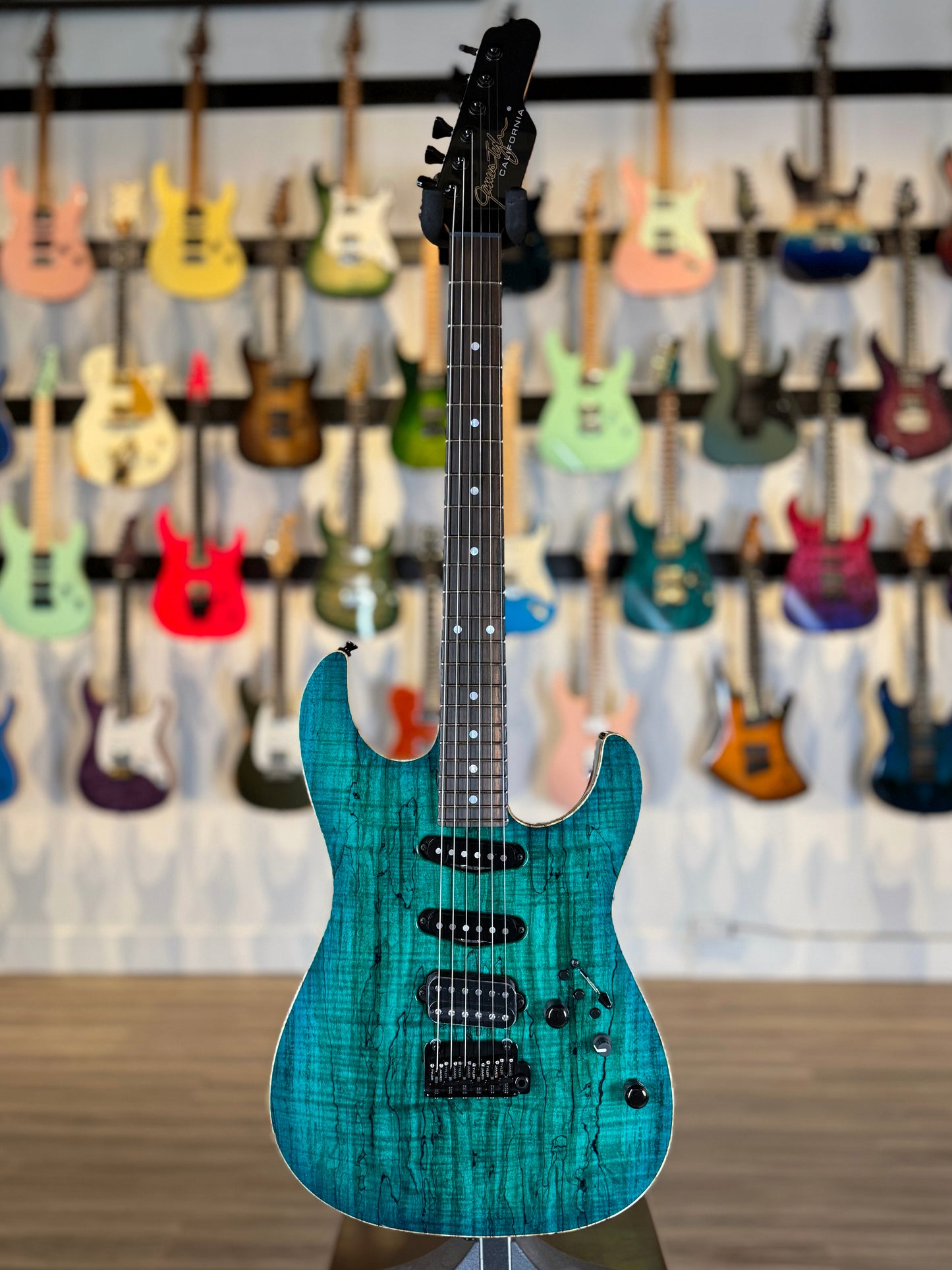 James Tyler Guitars Studio Elite HDX | Spalted Maple Transparent Teal Burst