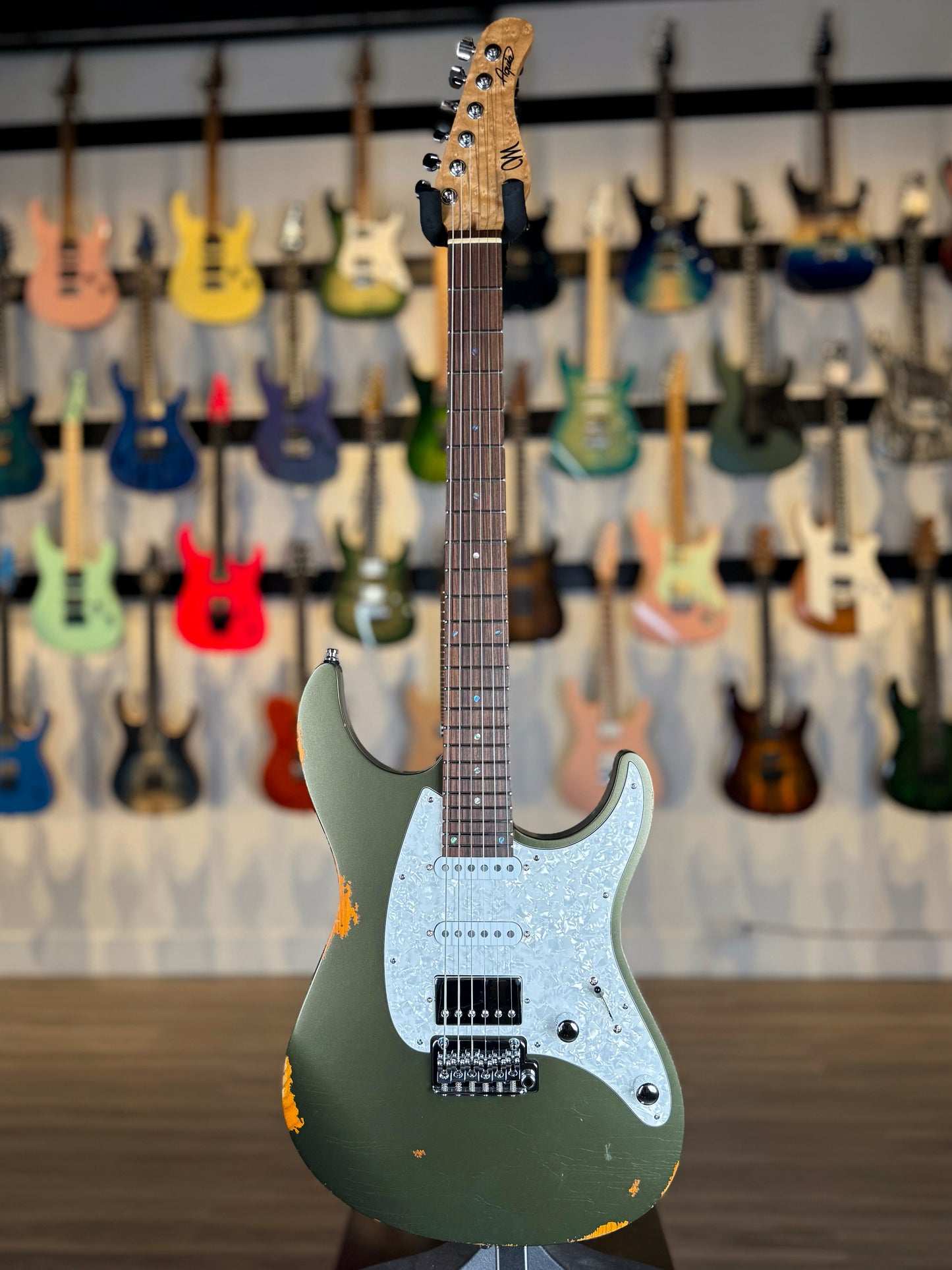 Mayones Aquila Aged V24 6 NAMM 2025 Limited Edition | Monolith Olive Green