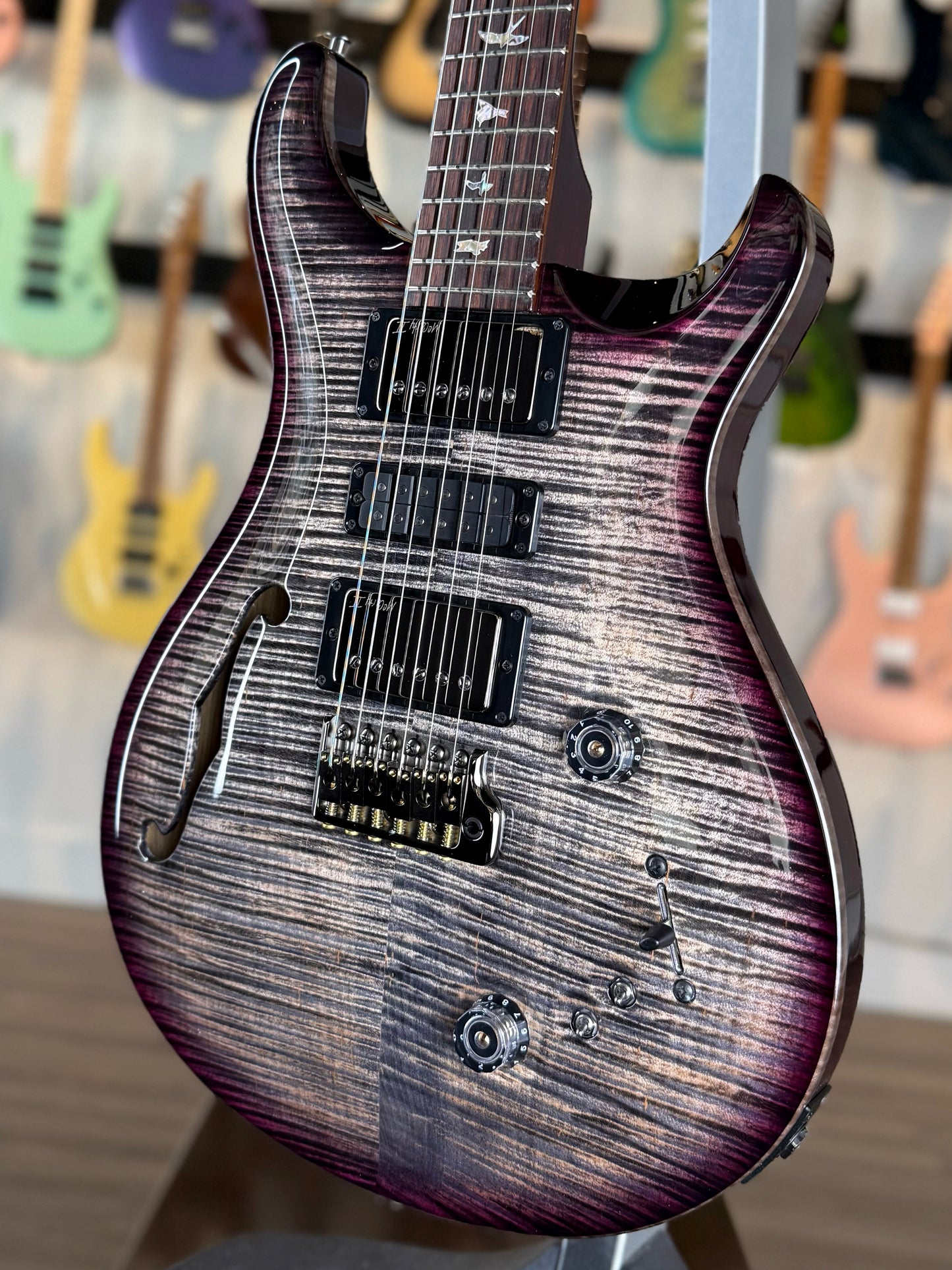 PRS 40th Anniversary Special Semi Hollow Wood Library "Artist Top" | Custom Purple Microburst