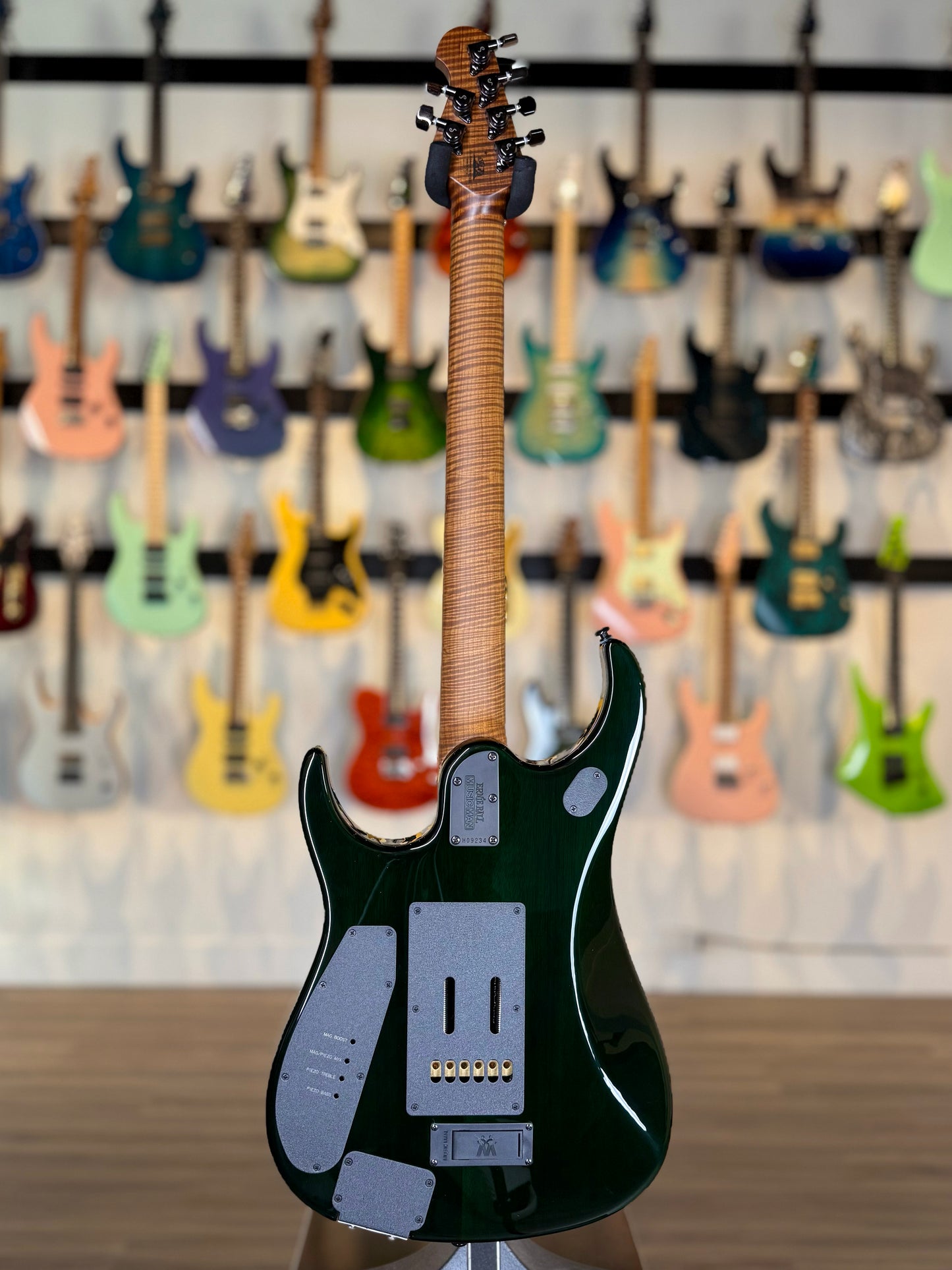 Ernie Ball Music Man JP15 Quilt | Green Tiger Eye