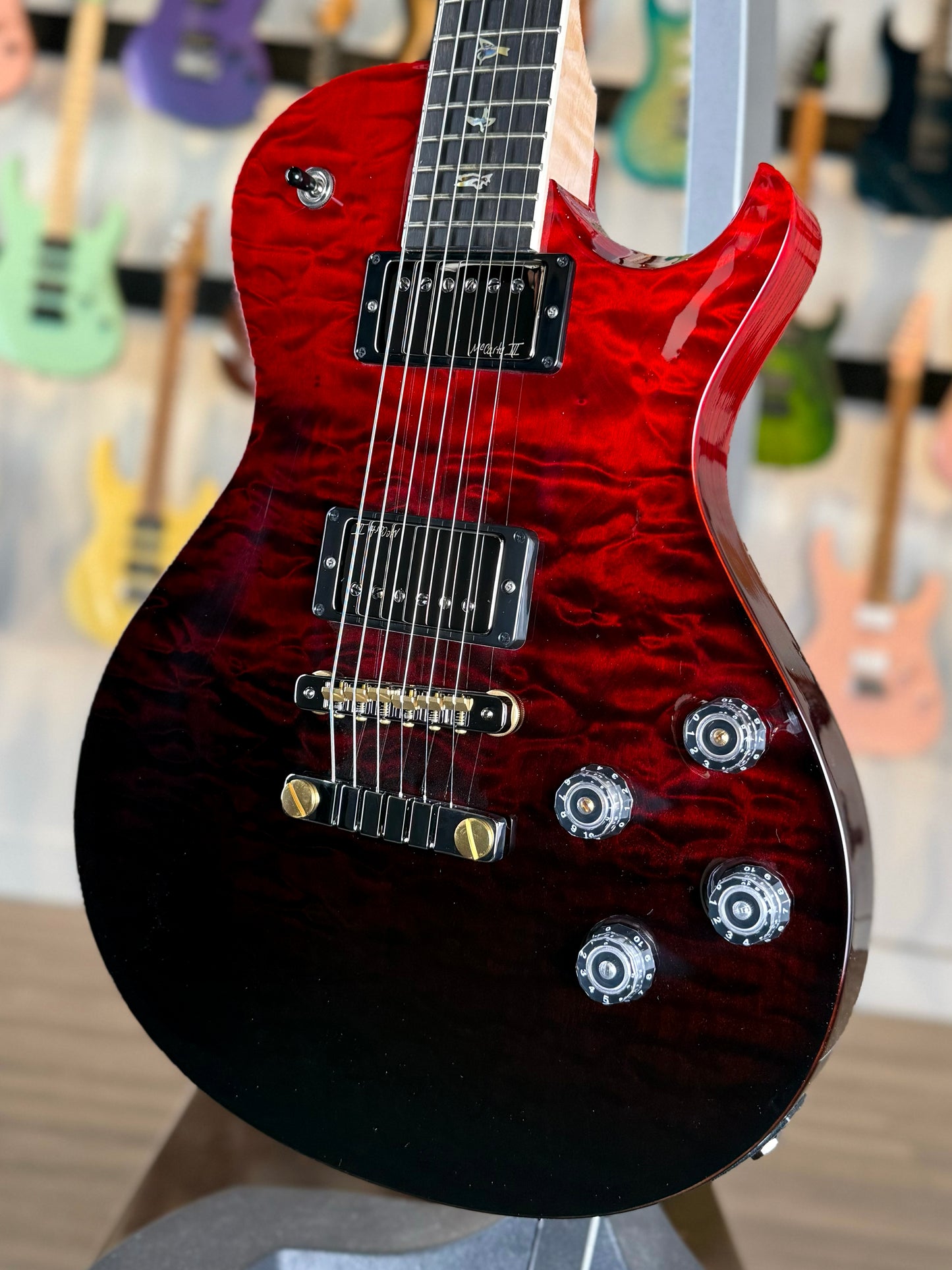 PRS McCarty 594 Singlecut Wood Library Sprayer's Choice | Fire Red to Black Fade