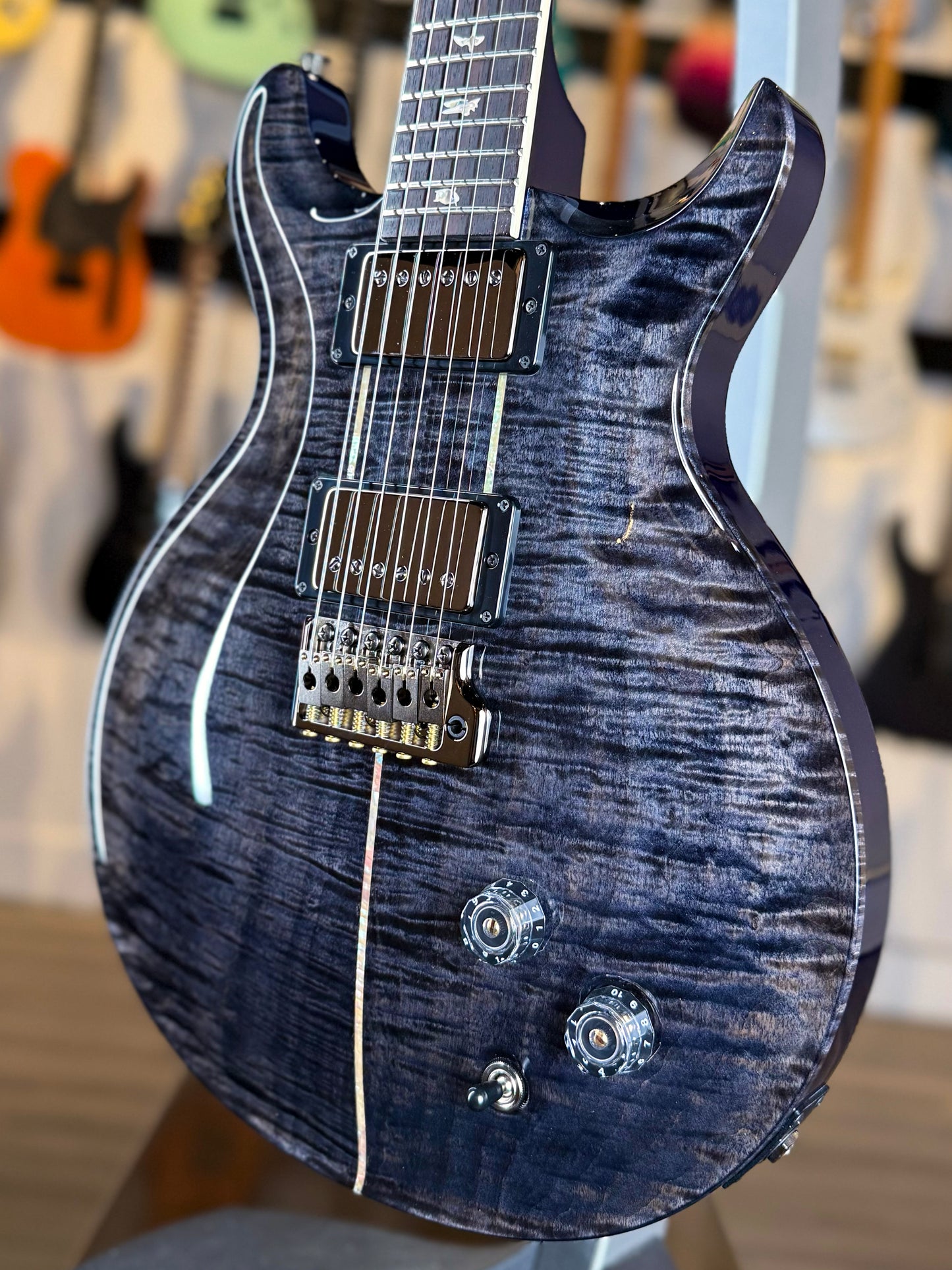 PRS Santana Retro Sprayer's Choice | Charcoal Blue Top/Deep Blue Back