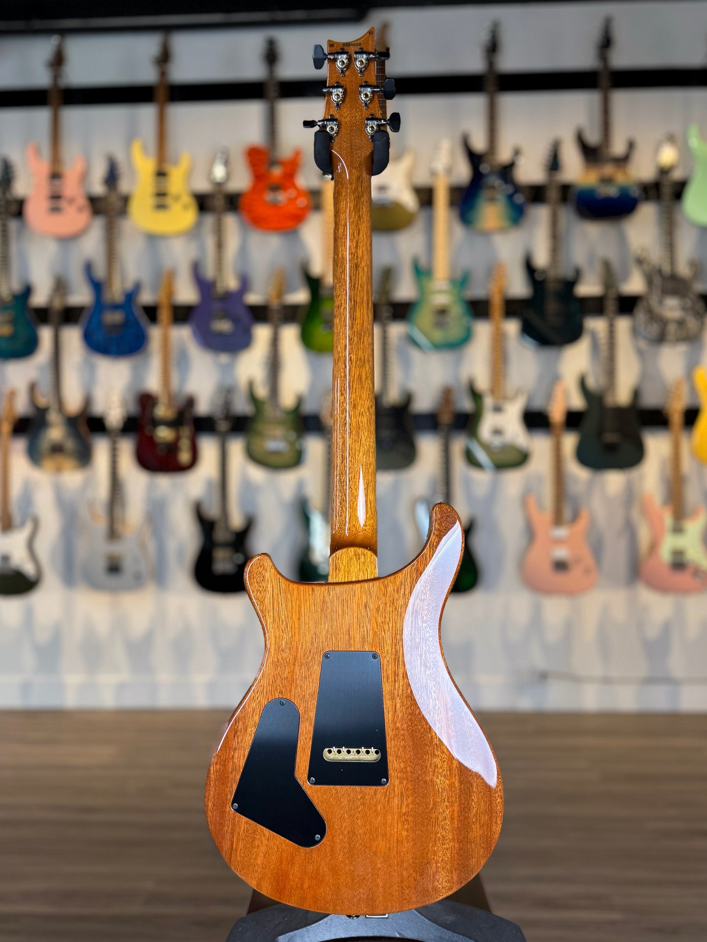 PRS Custom 24 "10 Top" Wood Library Quilt | Charcoal Purple Smokeburst Natural Back