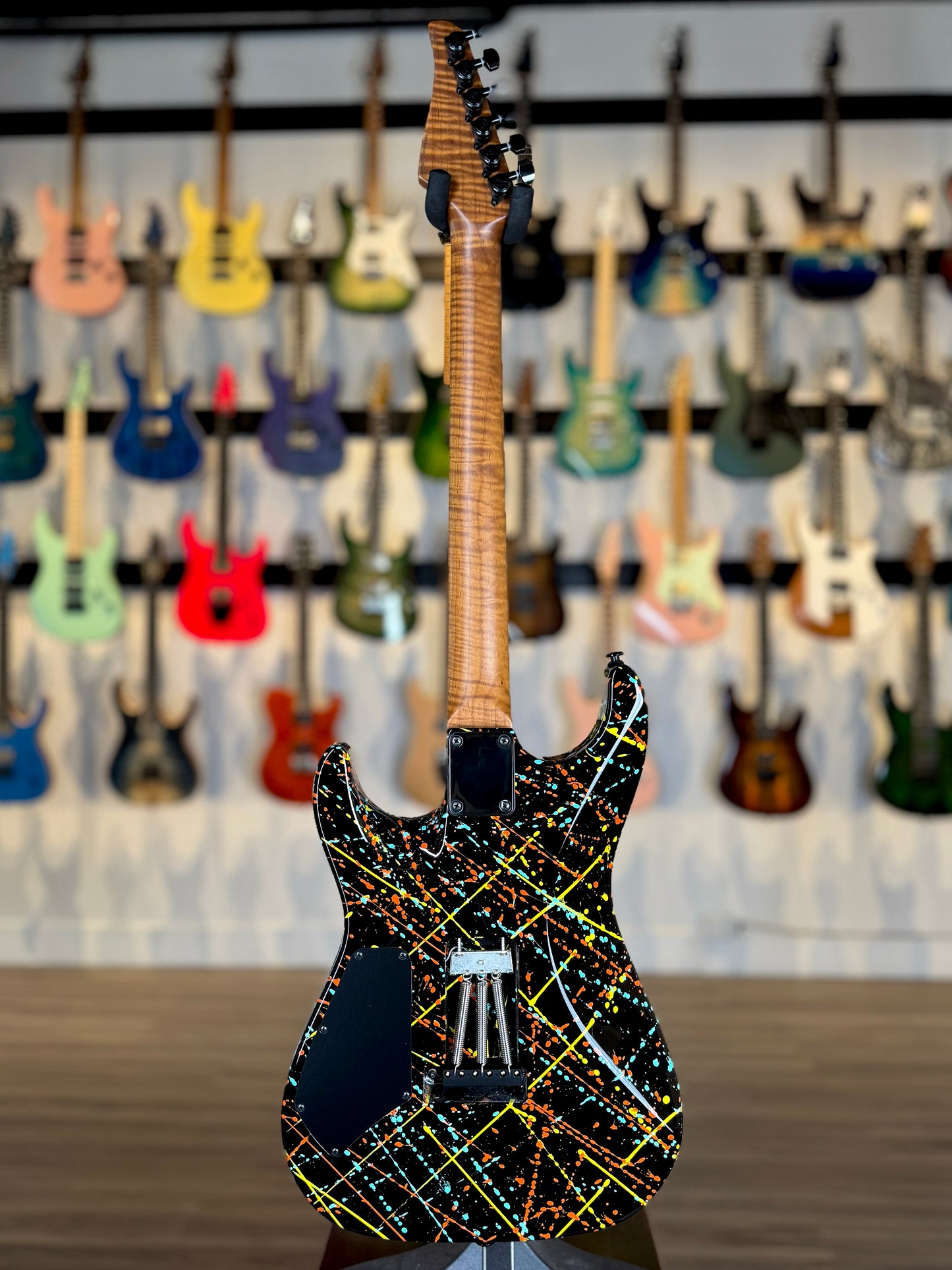 Suhr Standard Custom | Black Orange Blue Yellow "Jawbreaker" Splatter