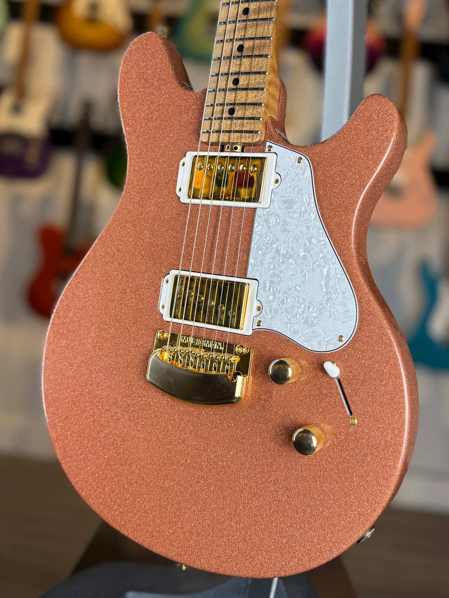 Ernie Ball Music Man Valentine | Pink Champagne Sparkle