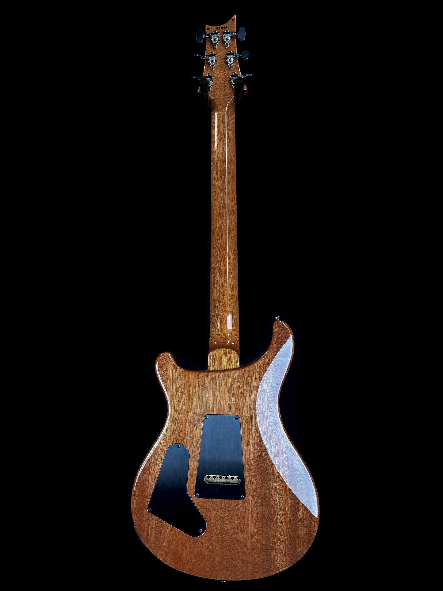 PRS Custom 24 "10 Top" Wood Library Quilt | Charcoal Purple Smokeburst Natural Back